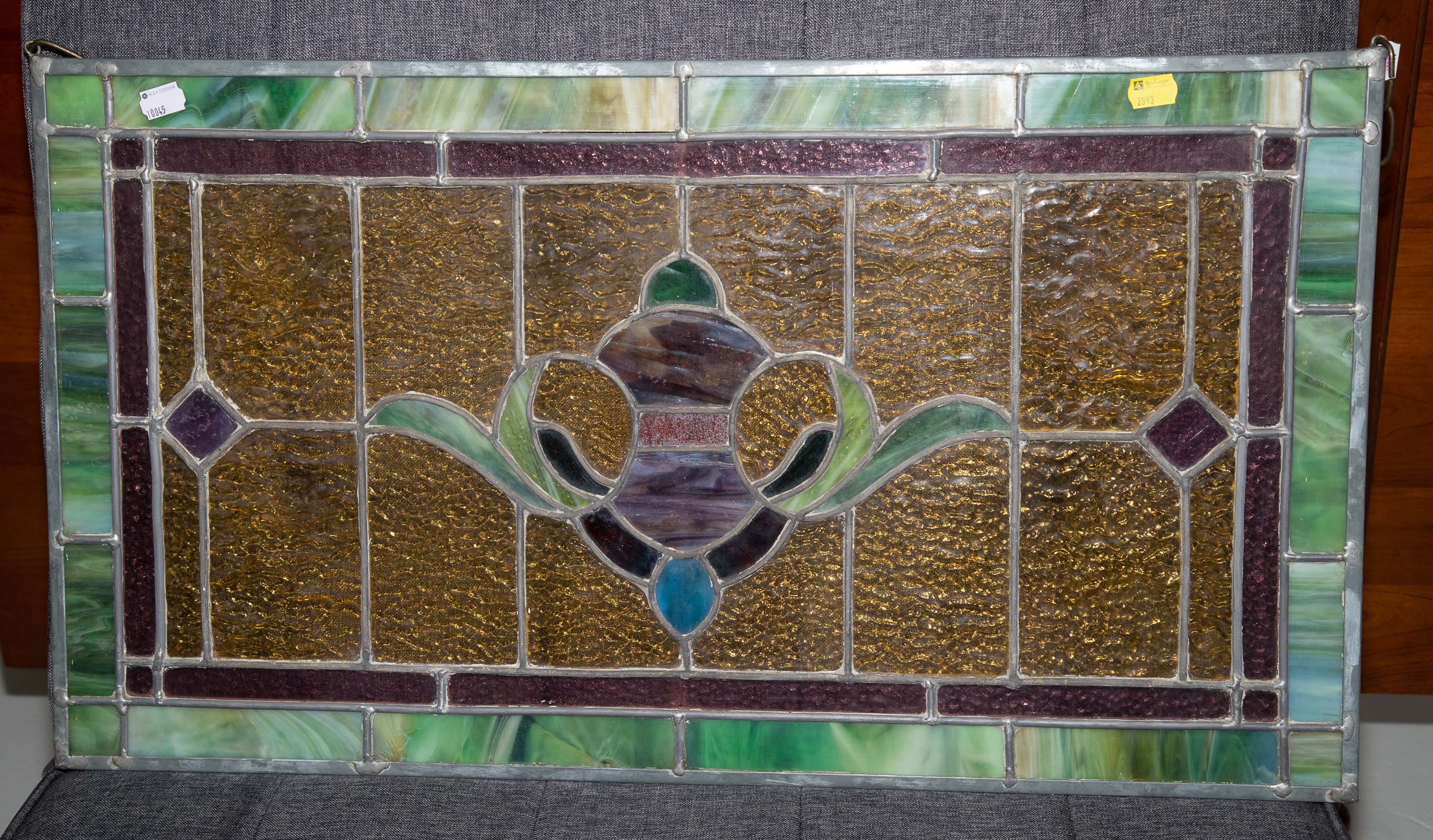LEADED STAINED GLASS TRANSOM PANEL 3351f6