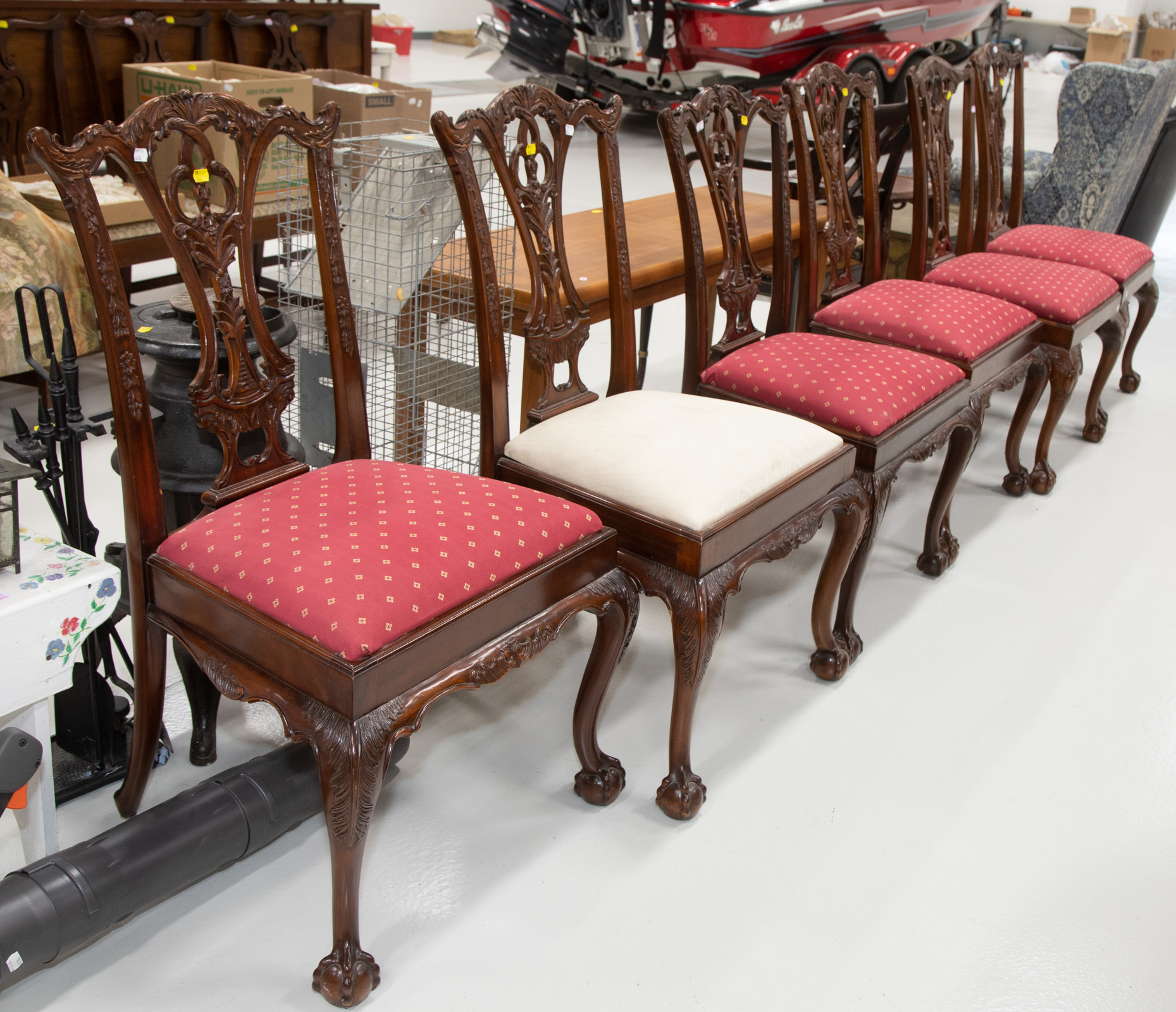 SET OF SIX CHIPPENDALE STYLE SIDE