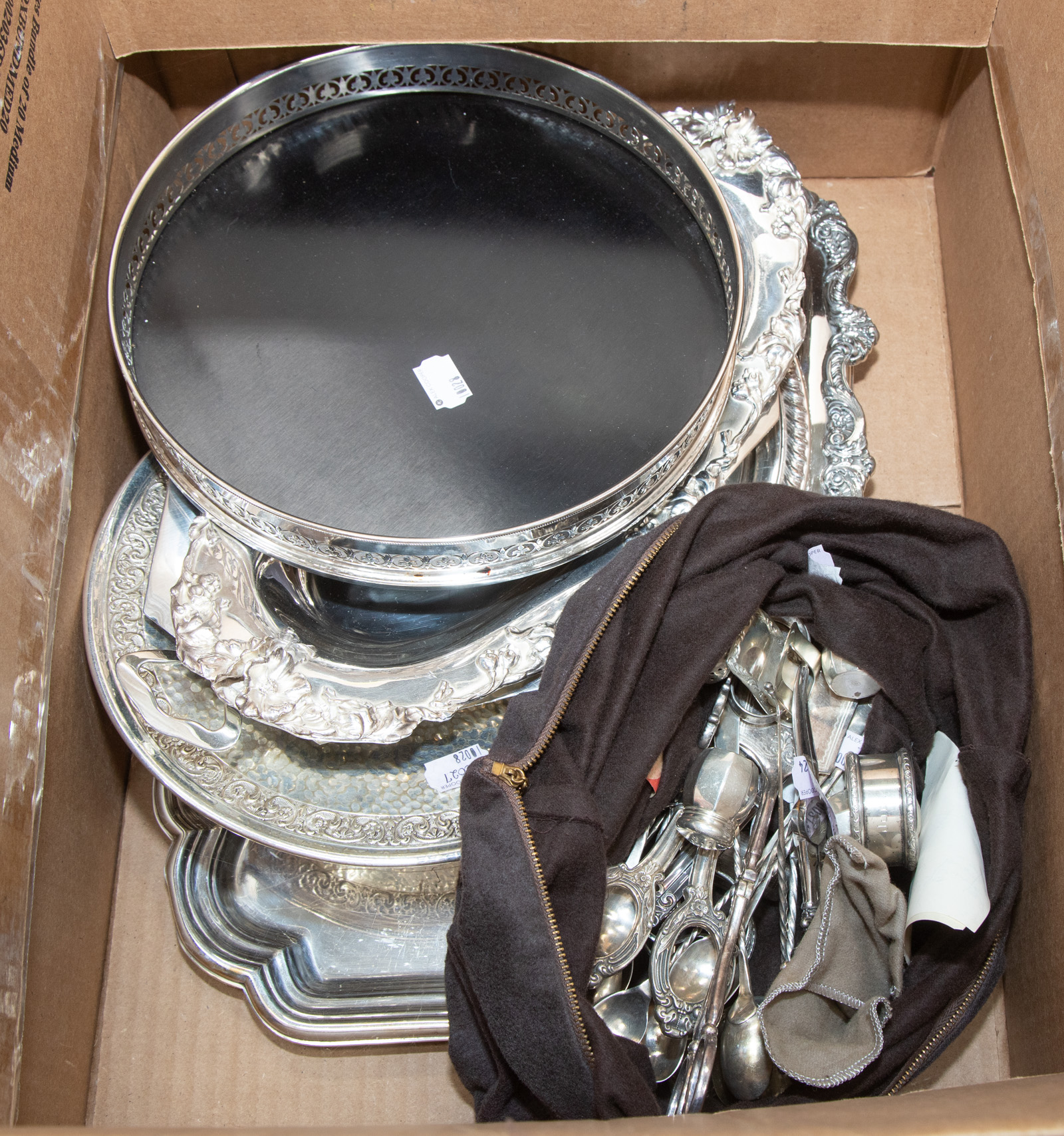 GROUP SILVER PLATED SERVING DISHES
