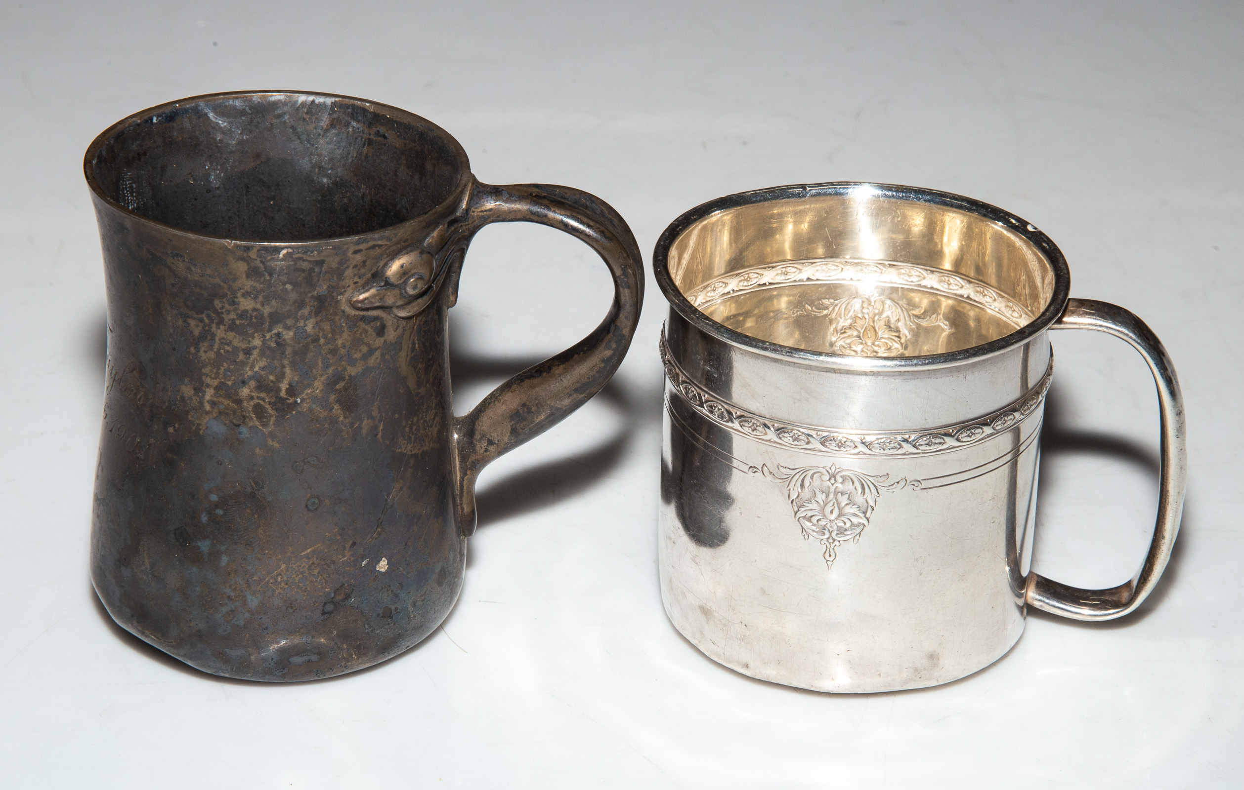 TWO STERLING BABY CUPS One inscribed 33525f