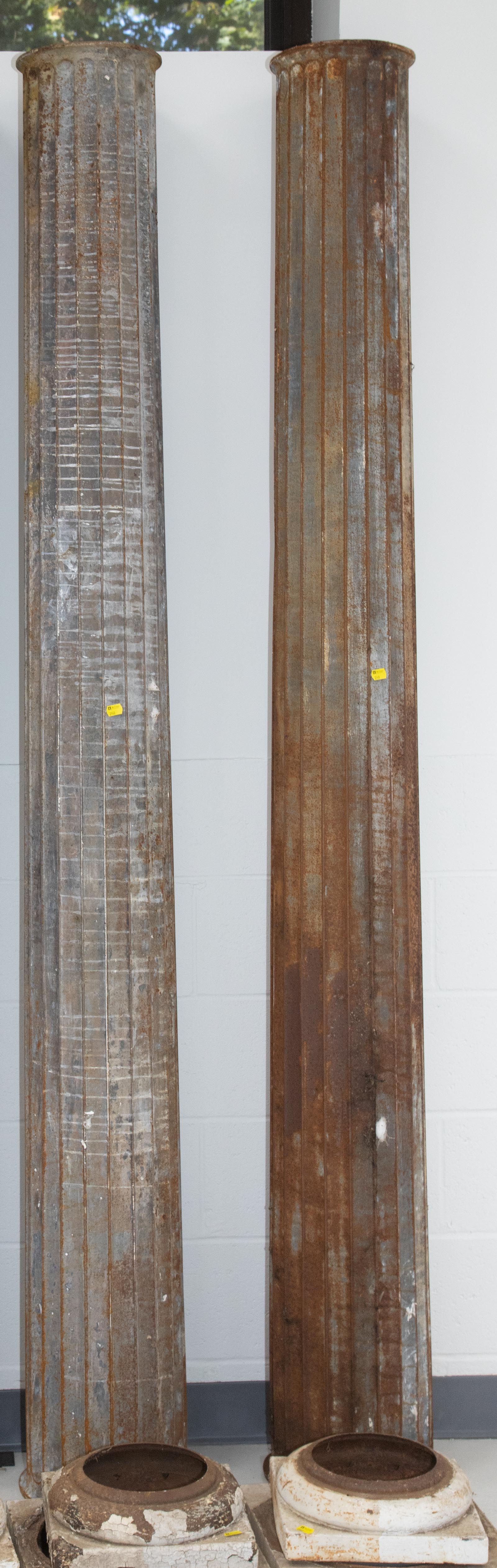 A PAIR OF DORIC GALVANIZED IRON 335292