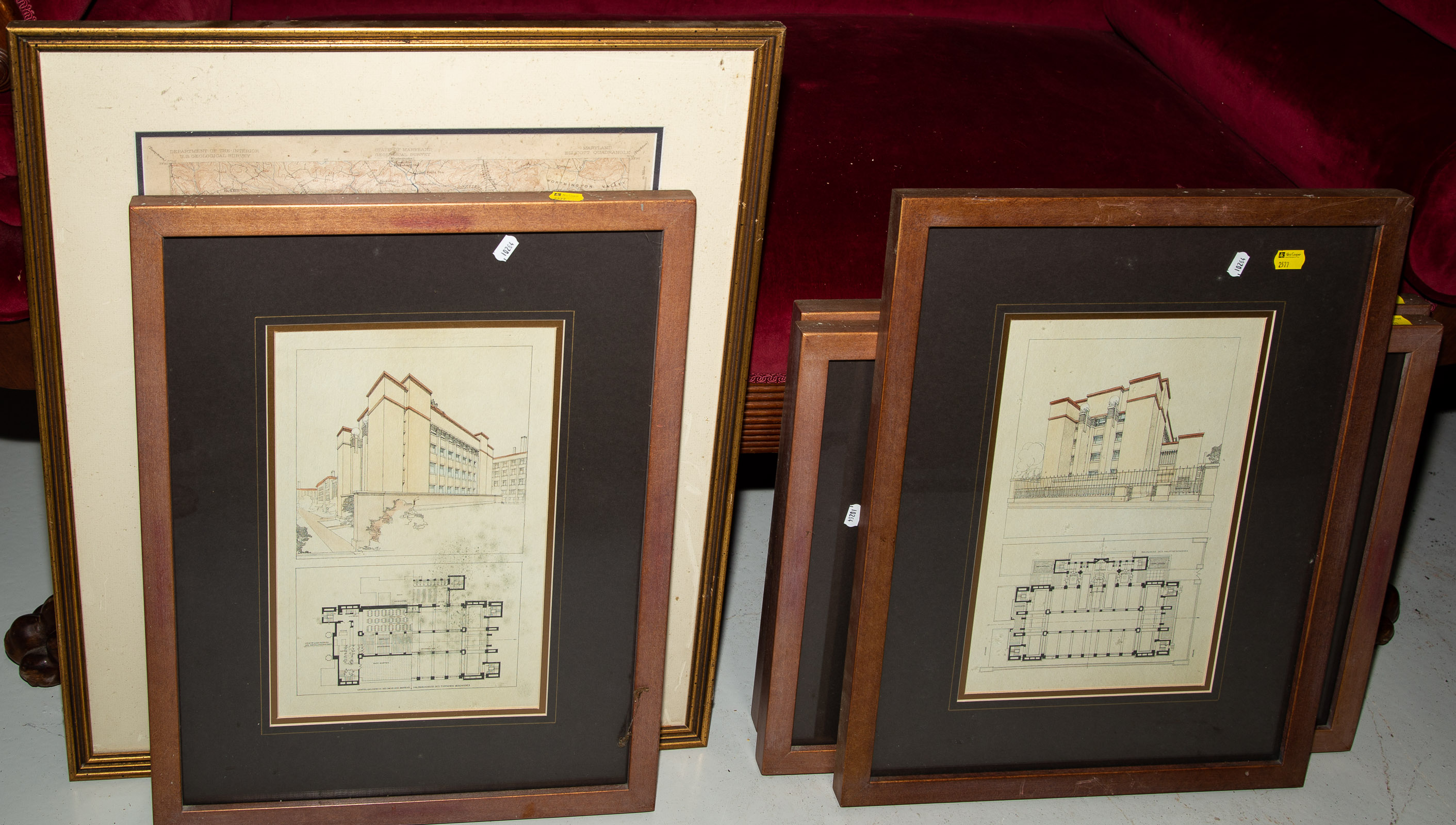 SIX FRAMED PRINTS Including 4 architectural 3352a1