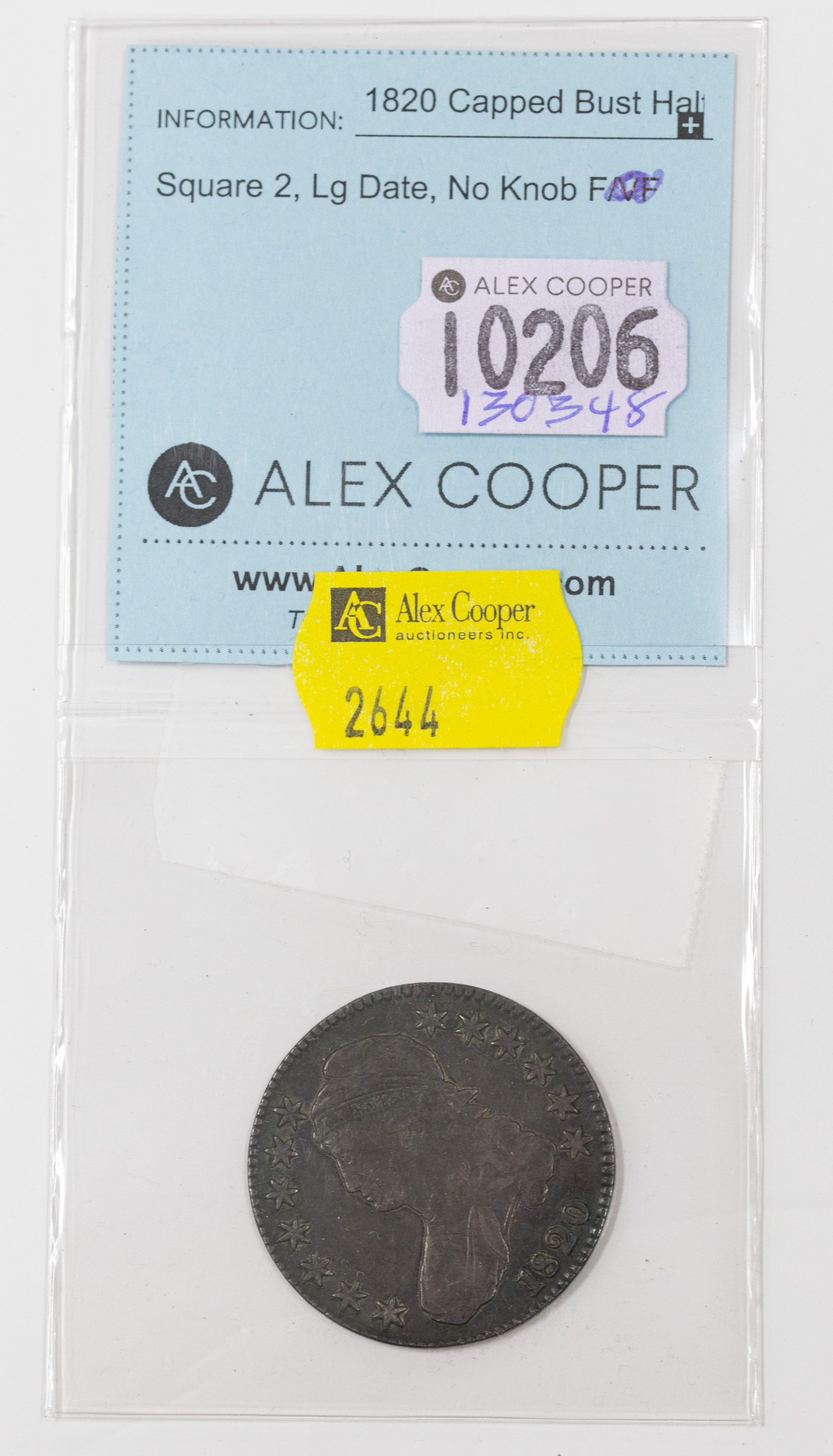 1820 CAPPED BUST HALF SQ 2 LG DATE