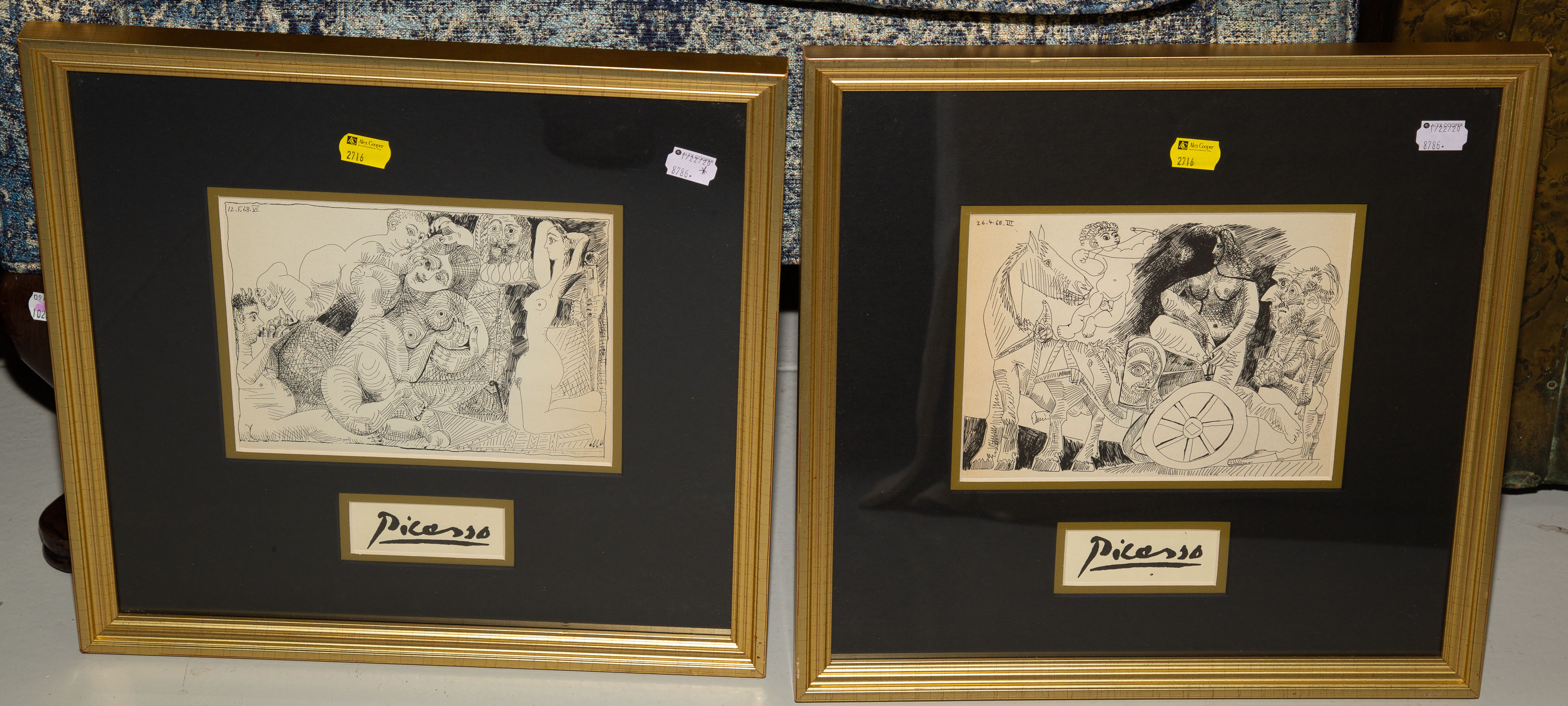 TWO FRAMED PICASSO STYLE PRINTS 335325