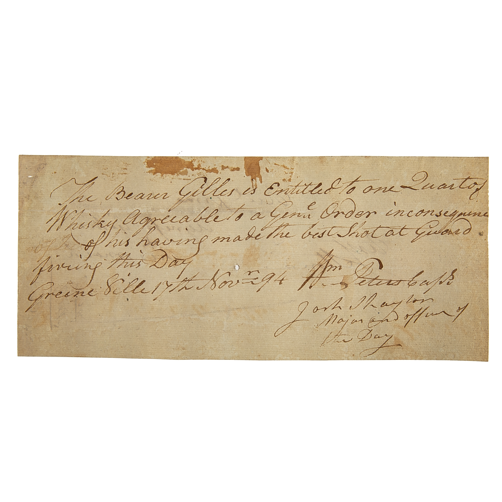 EARLY OHIO DOCUMENT: U.S. SOLDIERS,
