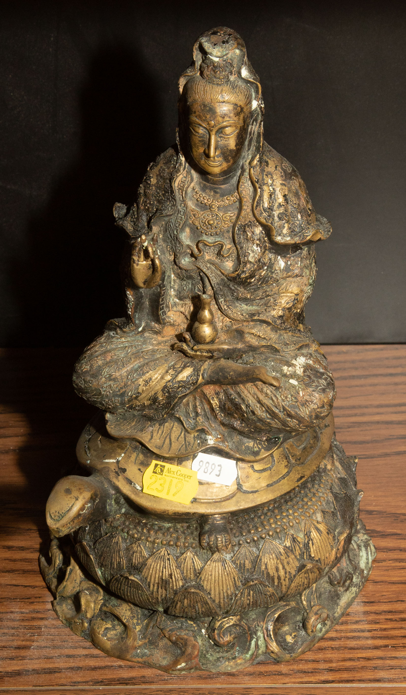 CHINESE BRONZE BUDDHA On a Tibetan