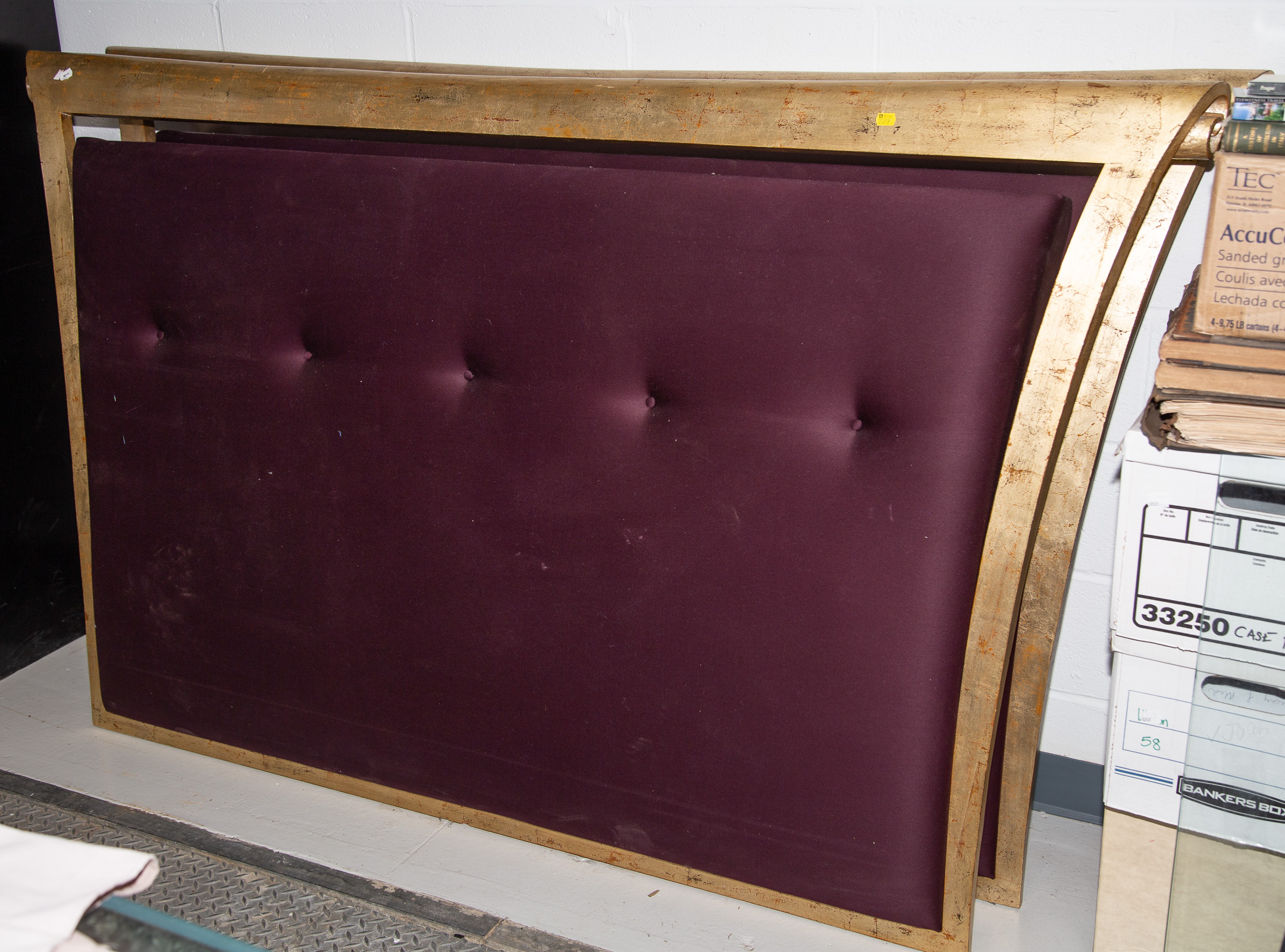 A PAIR OF CONTEMPORARY HEADBOARDS .
