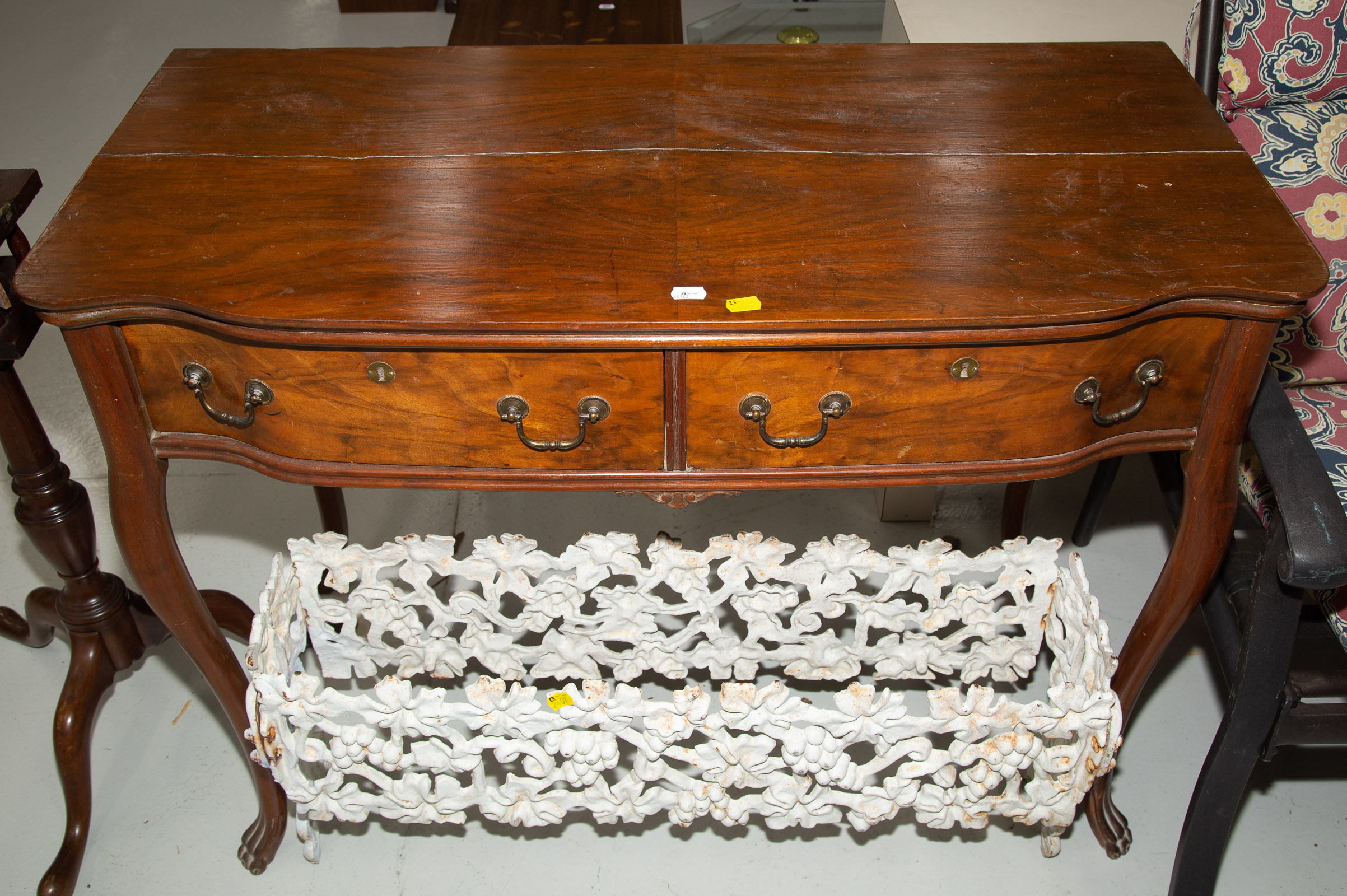 LOUIS XV STYLE WALNUT HALL TABLE