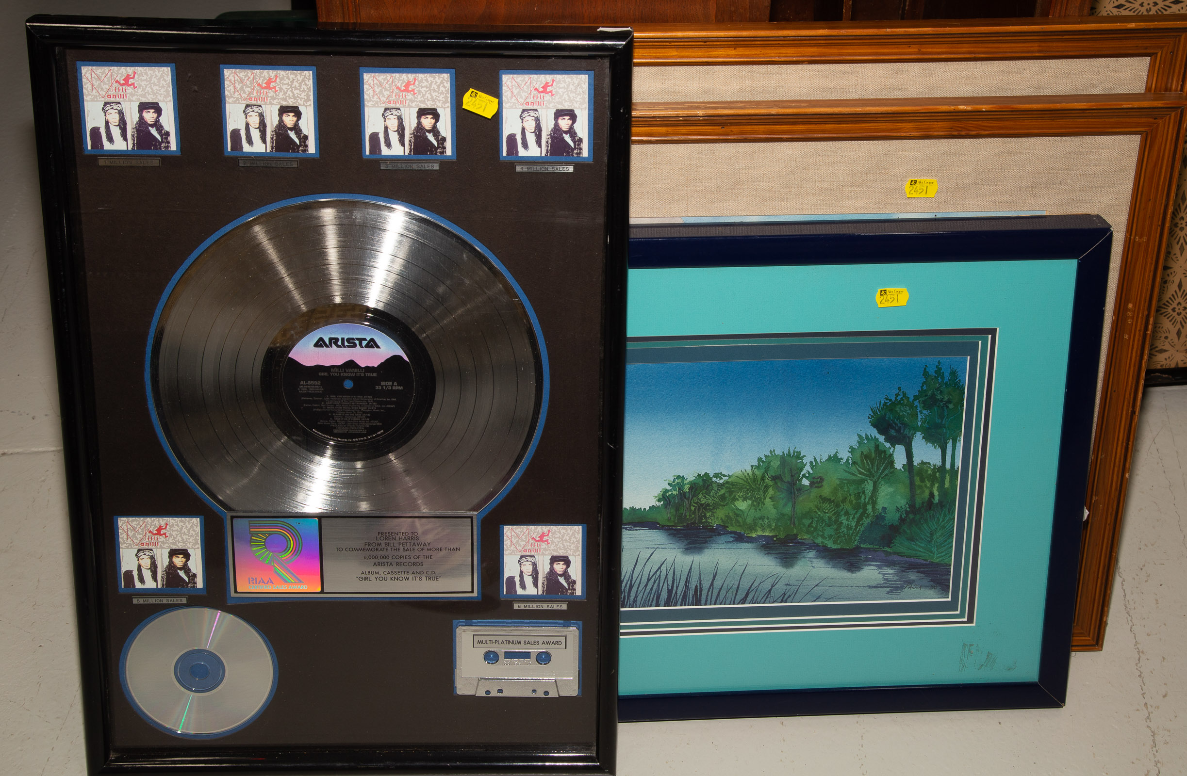 MILLI VANILLI PLATINUM RECORD DISPLAY