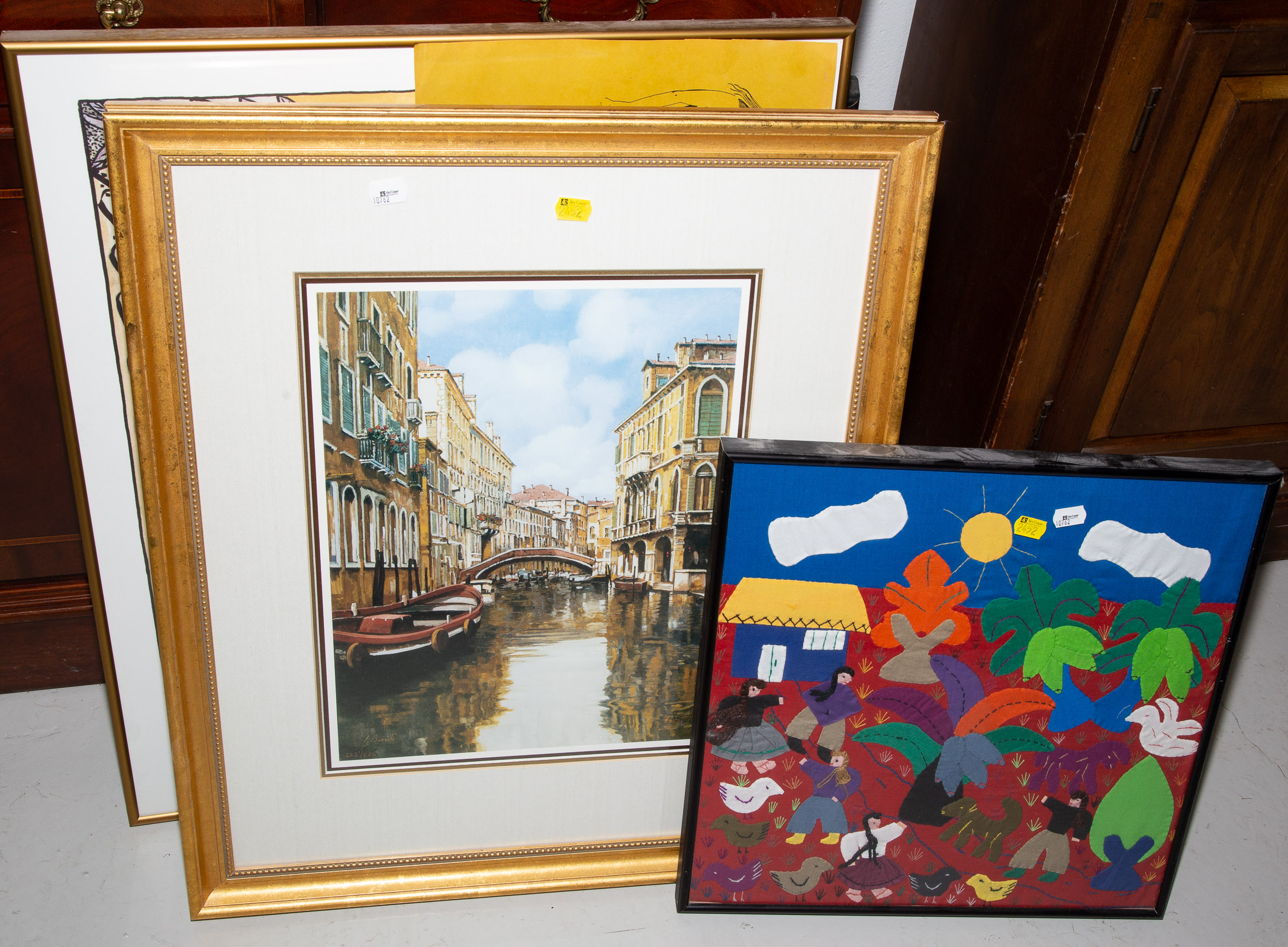 EIGHT ASSORTED ARTWORKS Includes watercolors