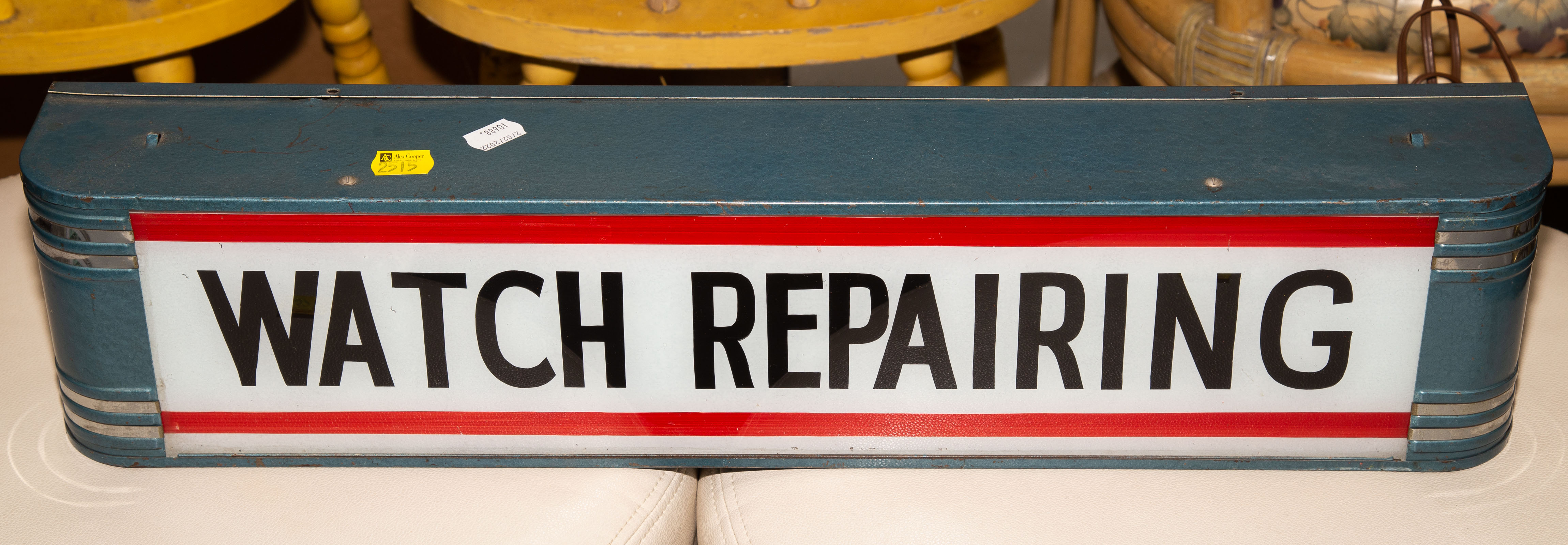 VINTAGE LIGHT UP WATCH REPAIR SIGN By