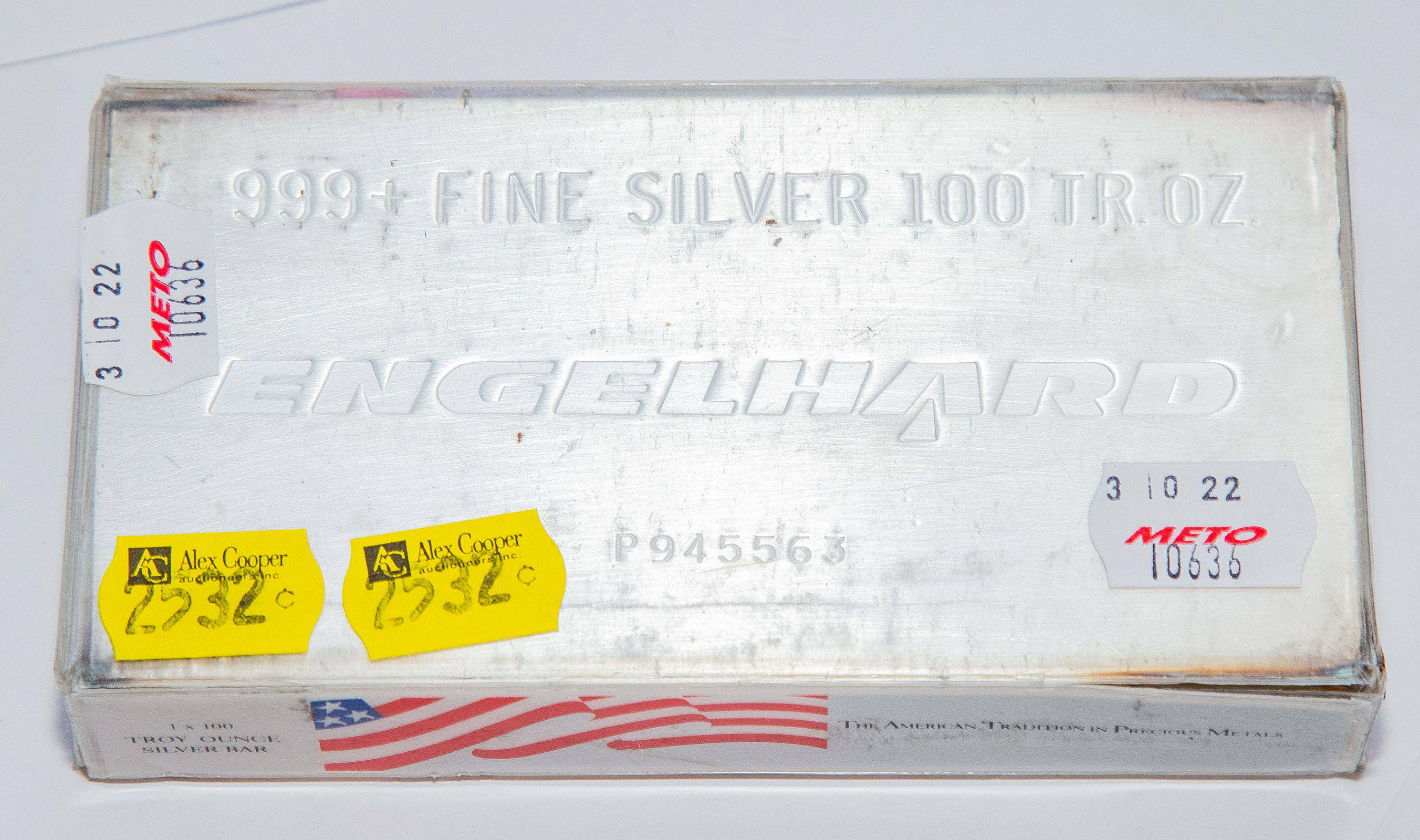 100 OUNCE ENGELHARD 999 SILVER 337cc6