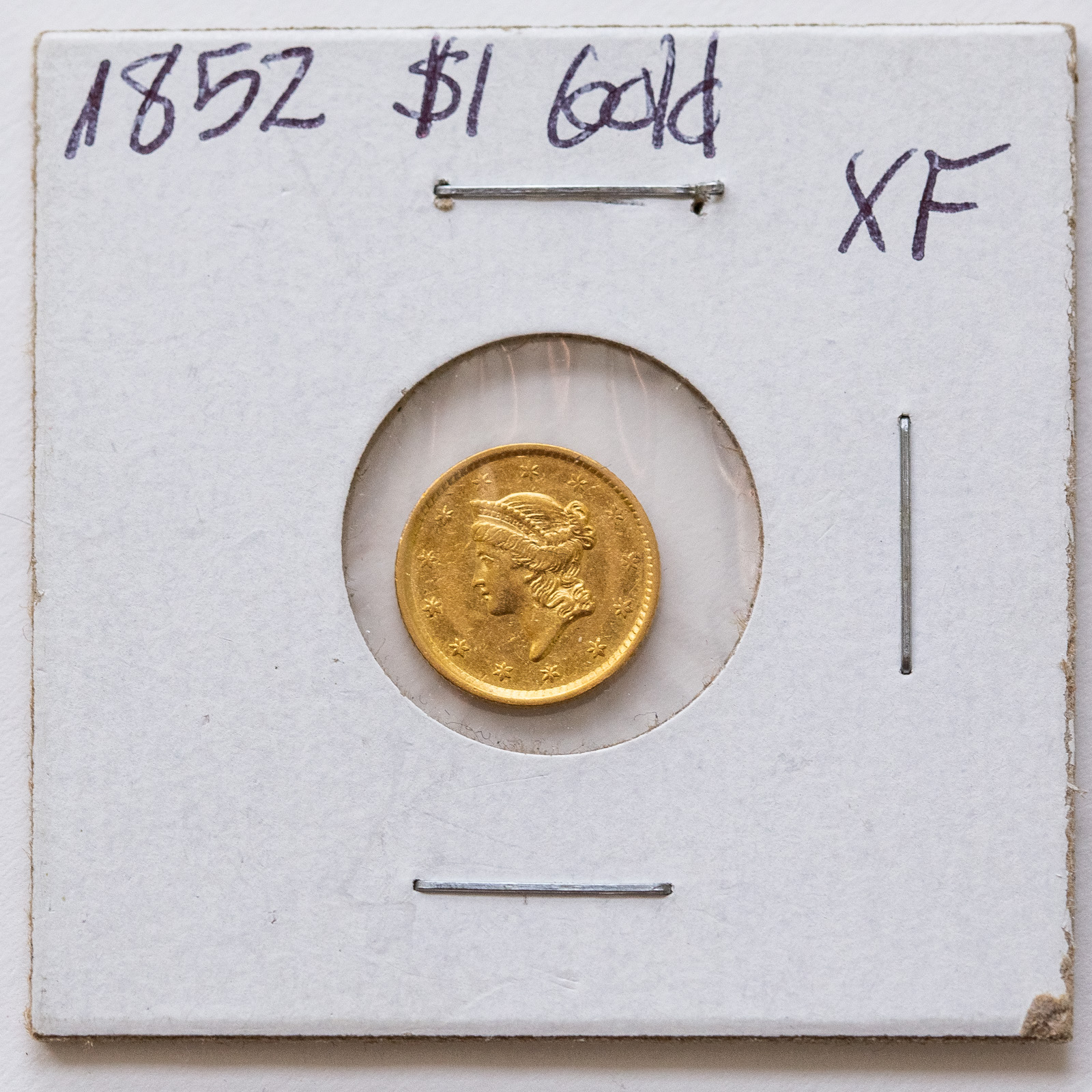 1852 $1 GOLD CORONET XF .