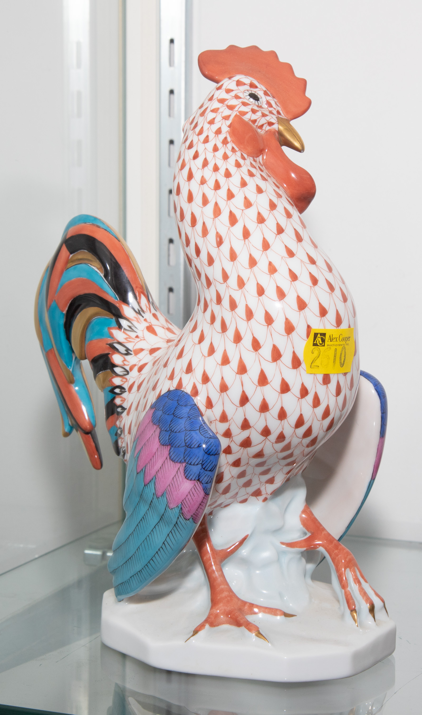 HEREND PAINTED PORCELAIN ROOSTER