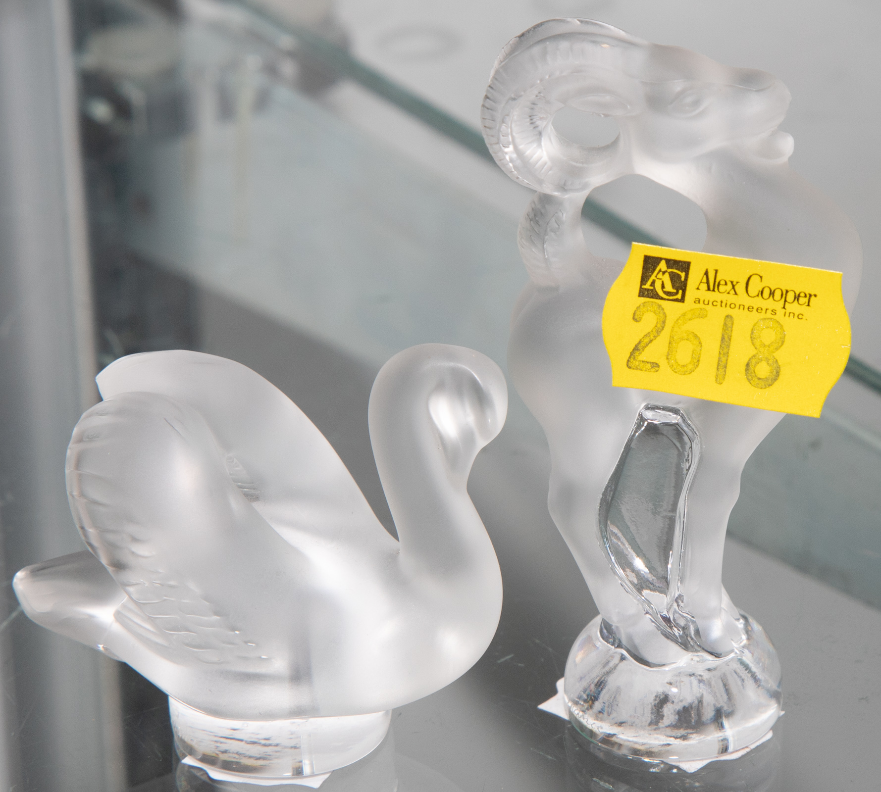 TWO LALIQUE GLASS ANIMAL FIGURES 337d1a