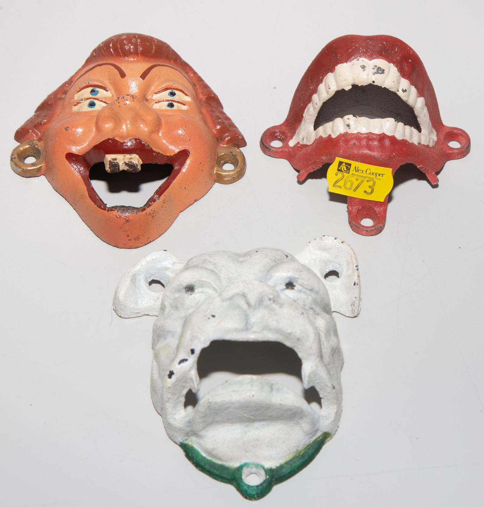 THREE WALL MOUNT FIGURAL BOTTLE OPENERS