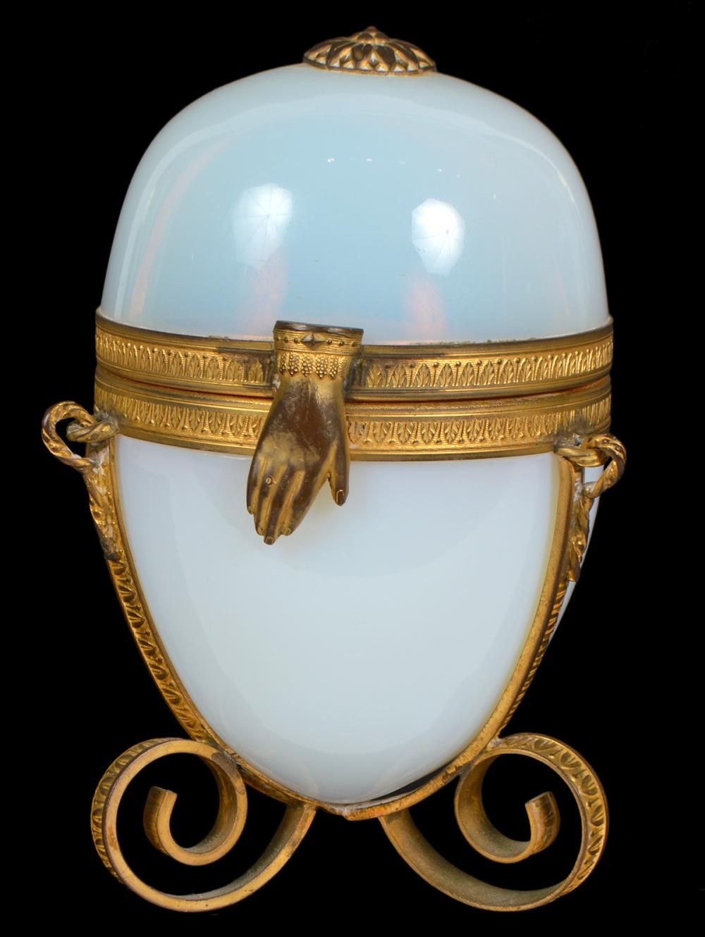 19TH C. FRENCH OPALINE BRONZE MOUNTED