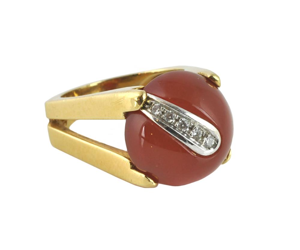 ITALIAN CARNELIAN DIAMOND 18KT 337d7b