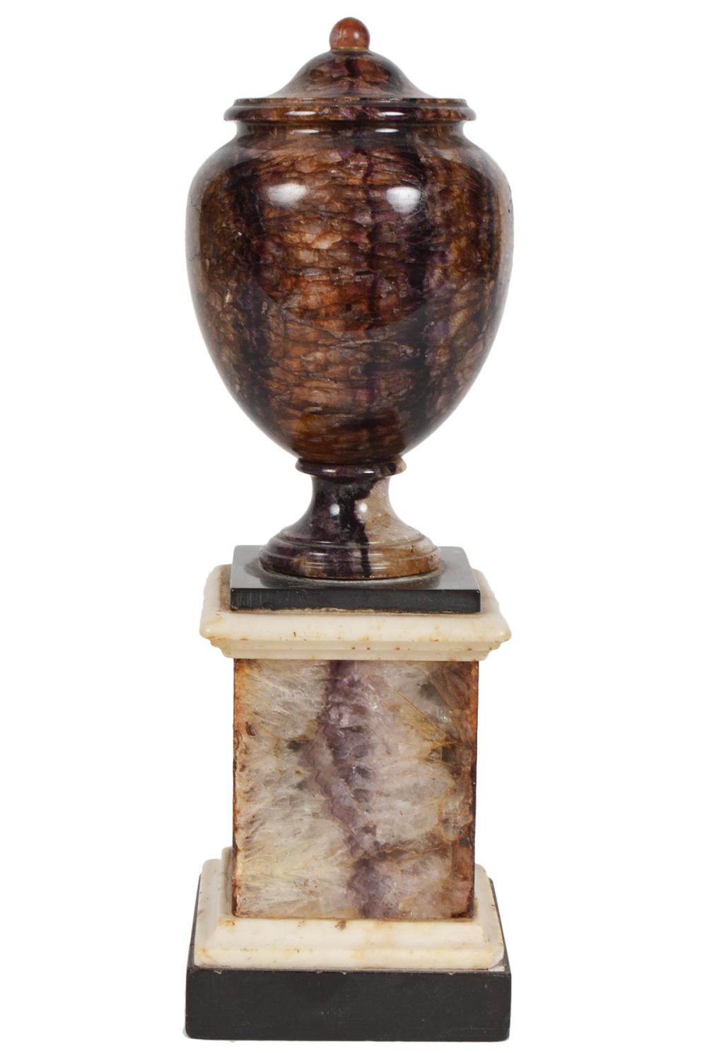 BLUE JOHN STONE PEDESTAL URNBlue