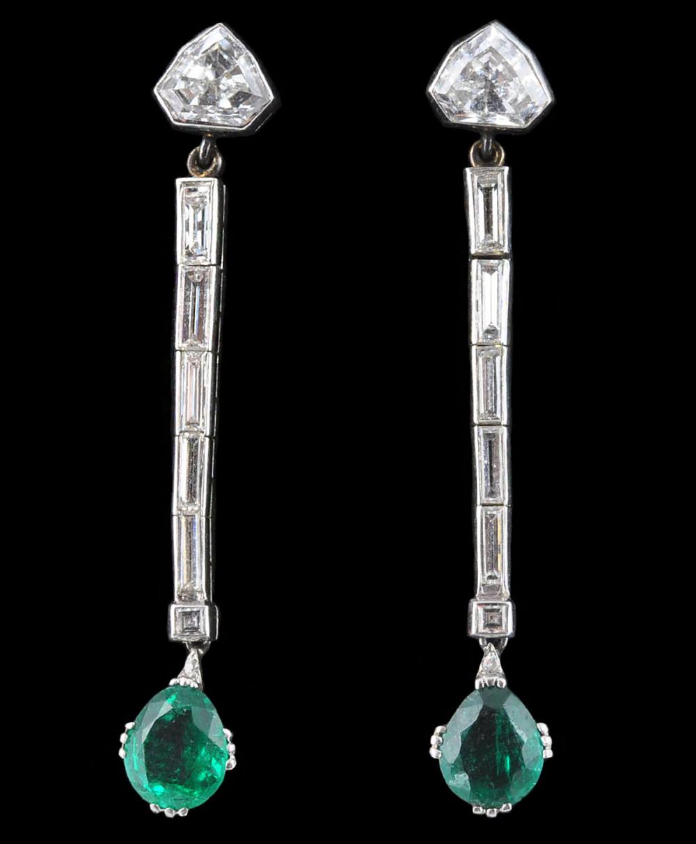 PLATINUM EMERALD DIAMOND DROP 337d96