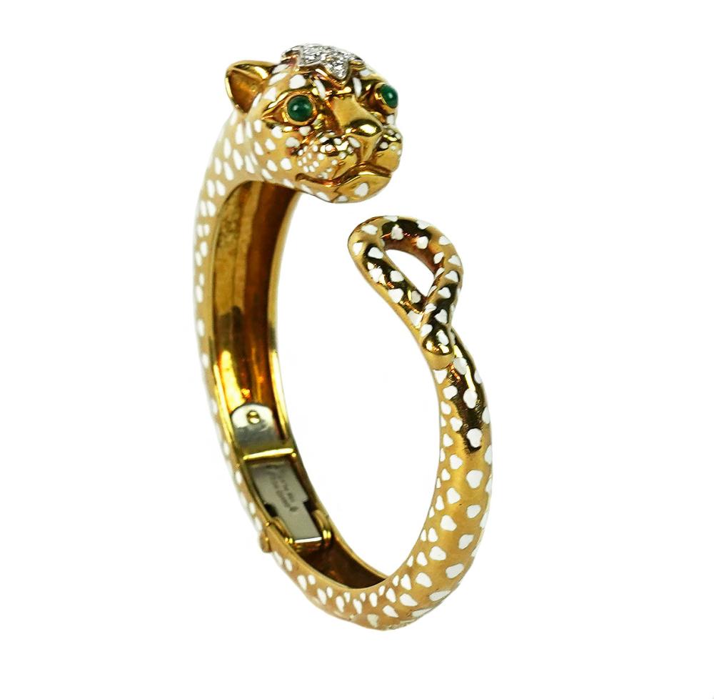 DAVID WEBB 18K PLATINUM LEOPARD