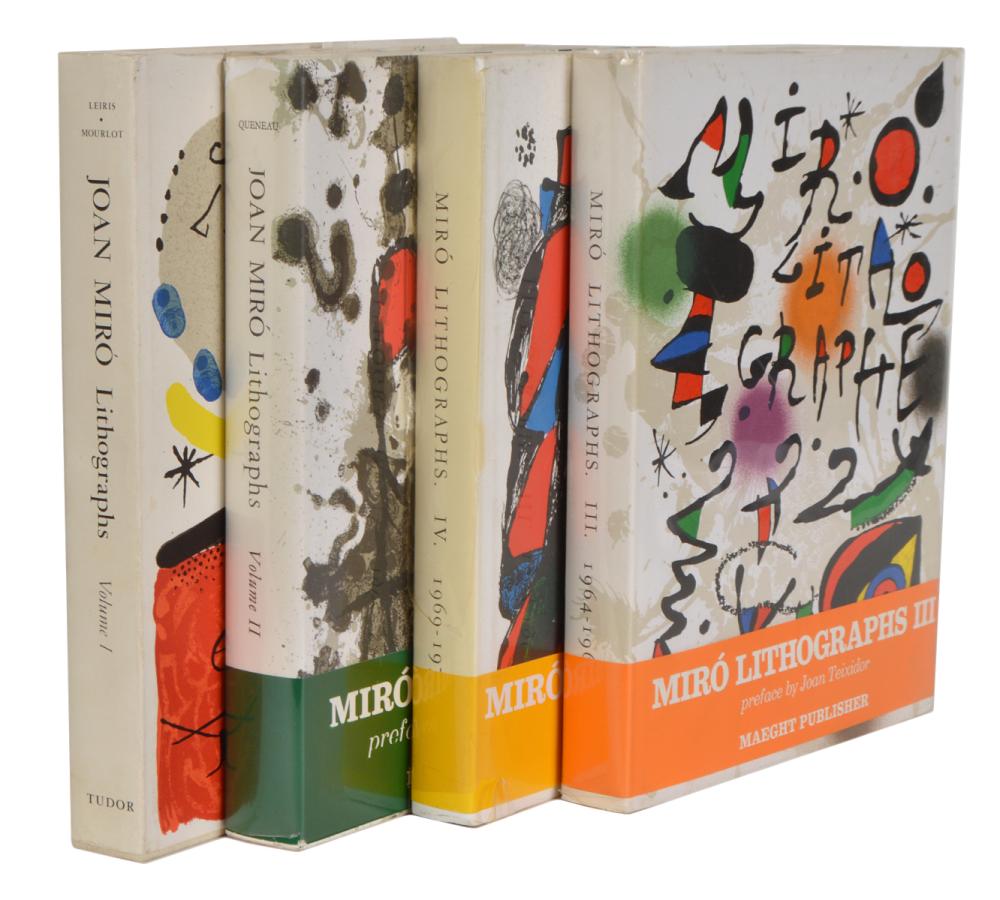 4 JOAN MIRO HARD COVER BOOKS OF