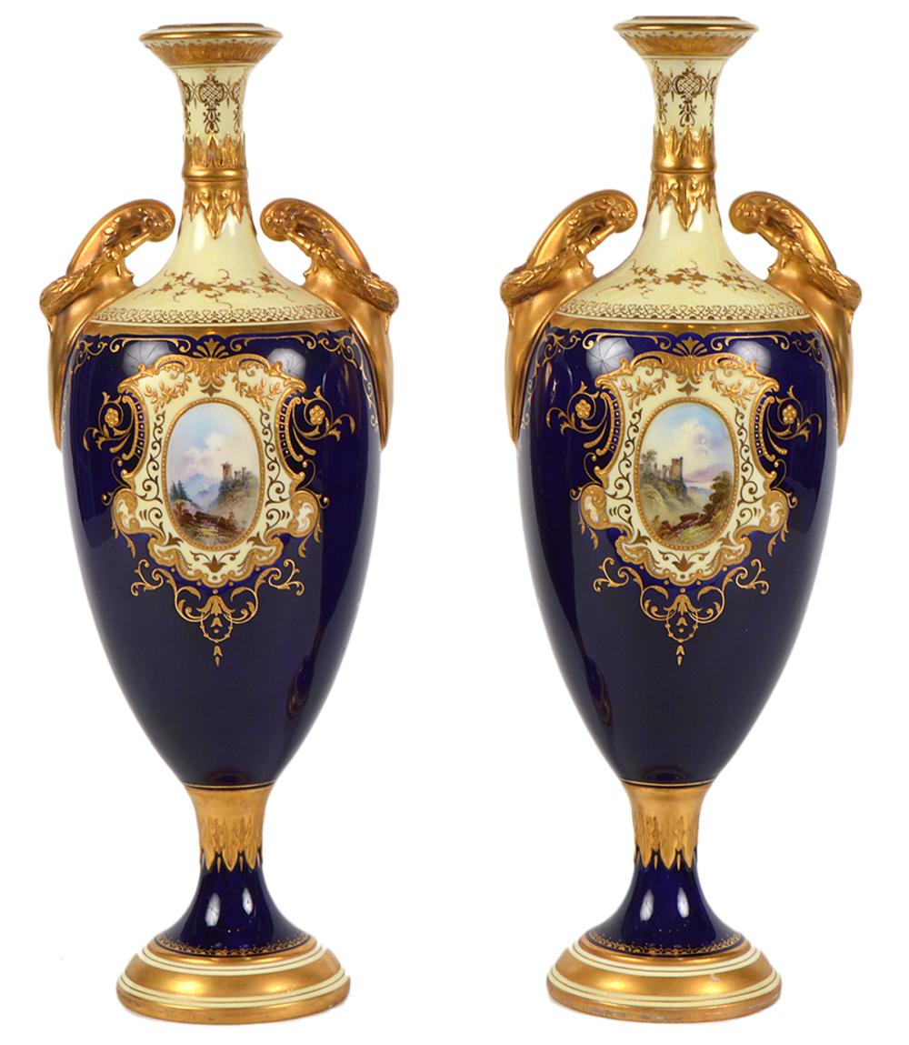 TWO ENGLISH COALPORT PORCELAIN VASES2