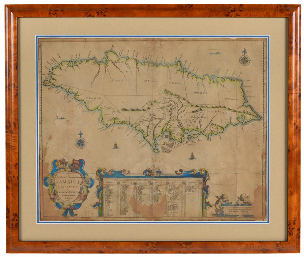 ANTIQUE MAP OF JAMAICA BY JOHANNEM 337dcd