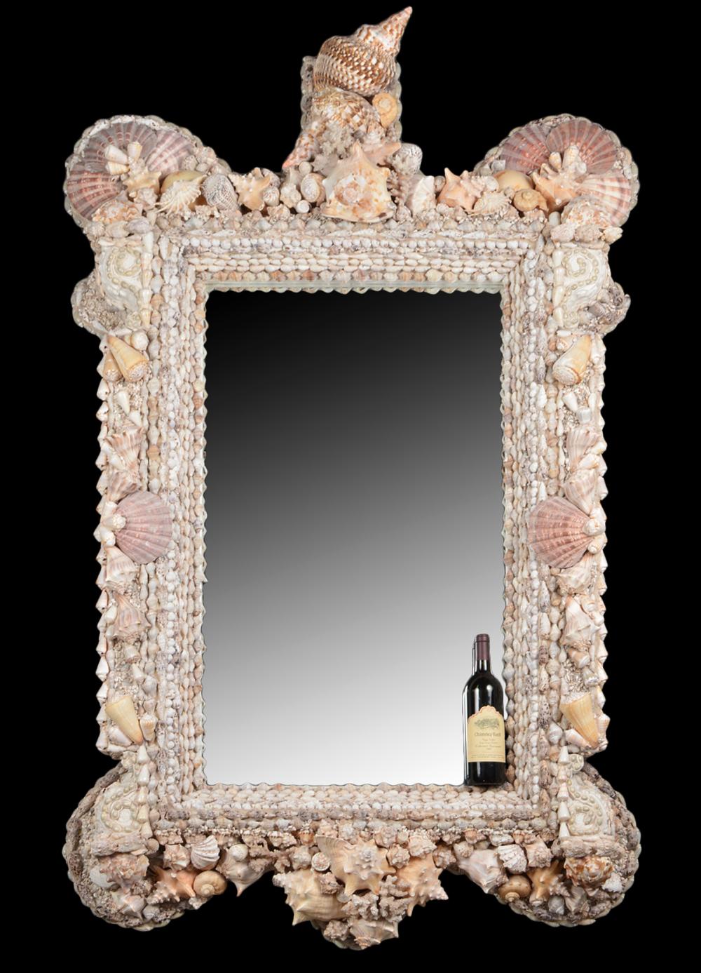 LARGE SEASHELL ENCRUSTED MIRRORLarge 337dee