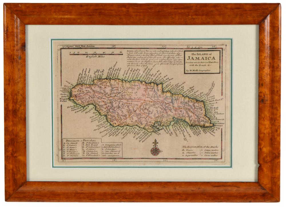 ANTIQUE MAP OF THE ISLAND OF JAMAICA Antique 337dfd