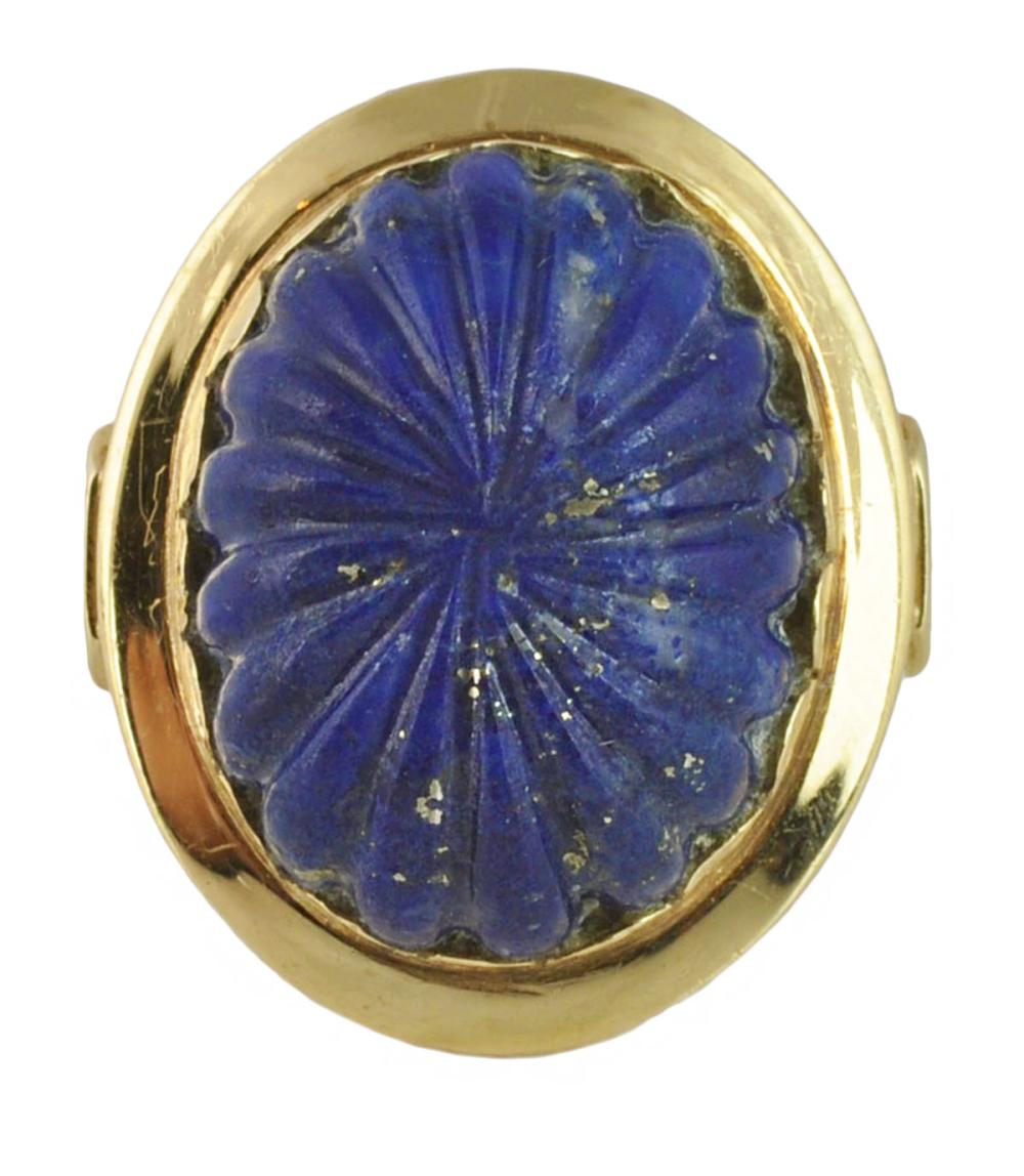 LAPIS 14KT YELLOW GOLD RING14Kt 337e1b