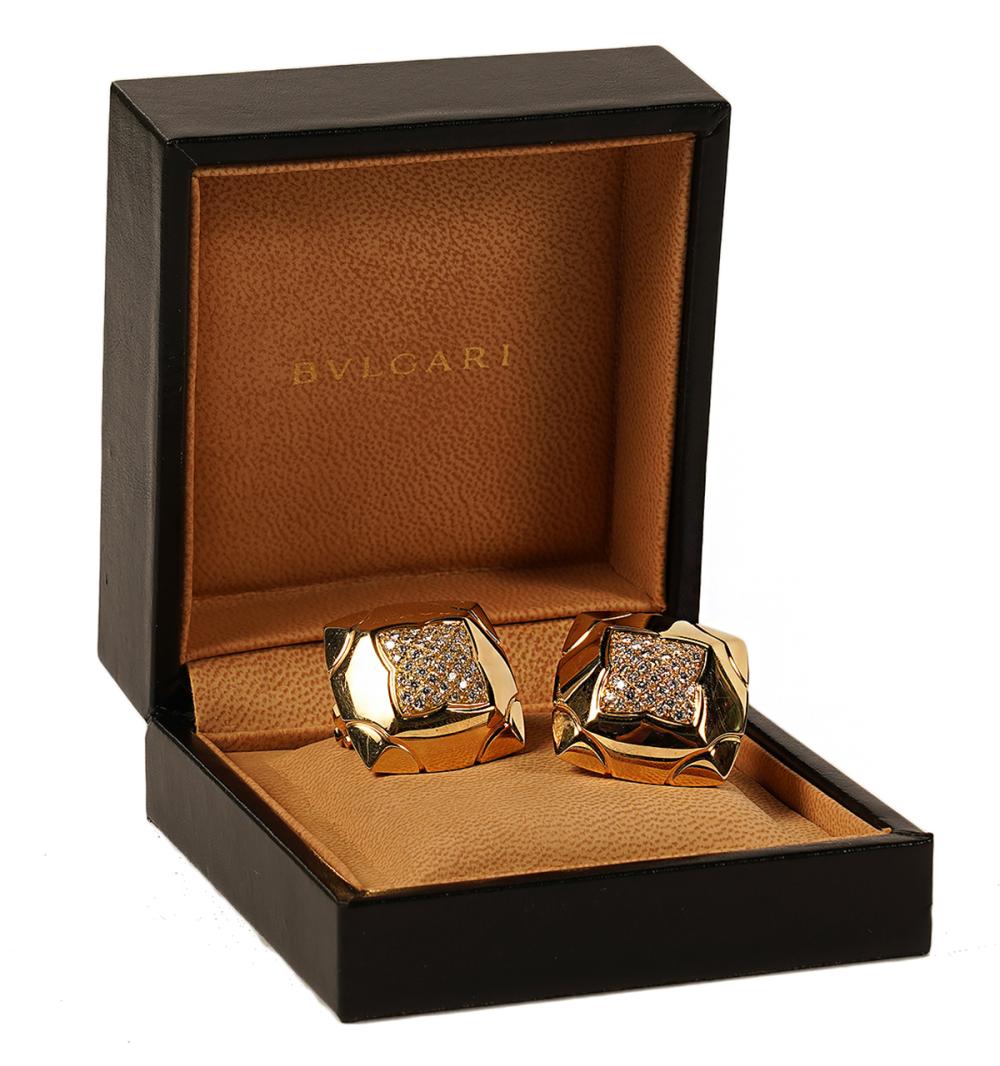 PR. BVLGARI 18KT. GOLD & PAVE DIAMOND