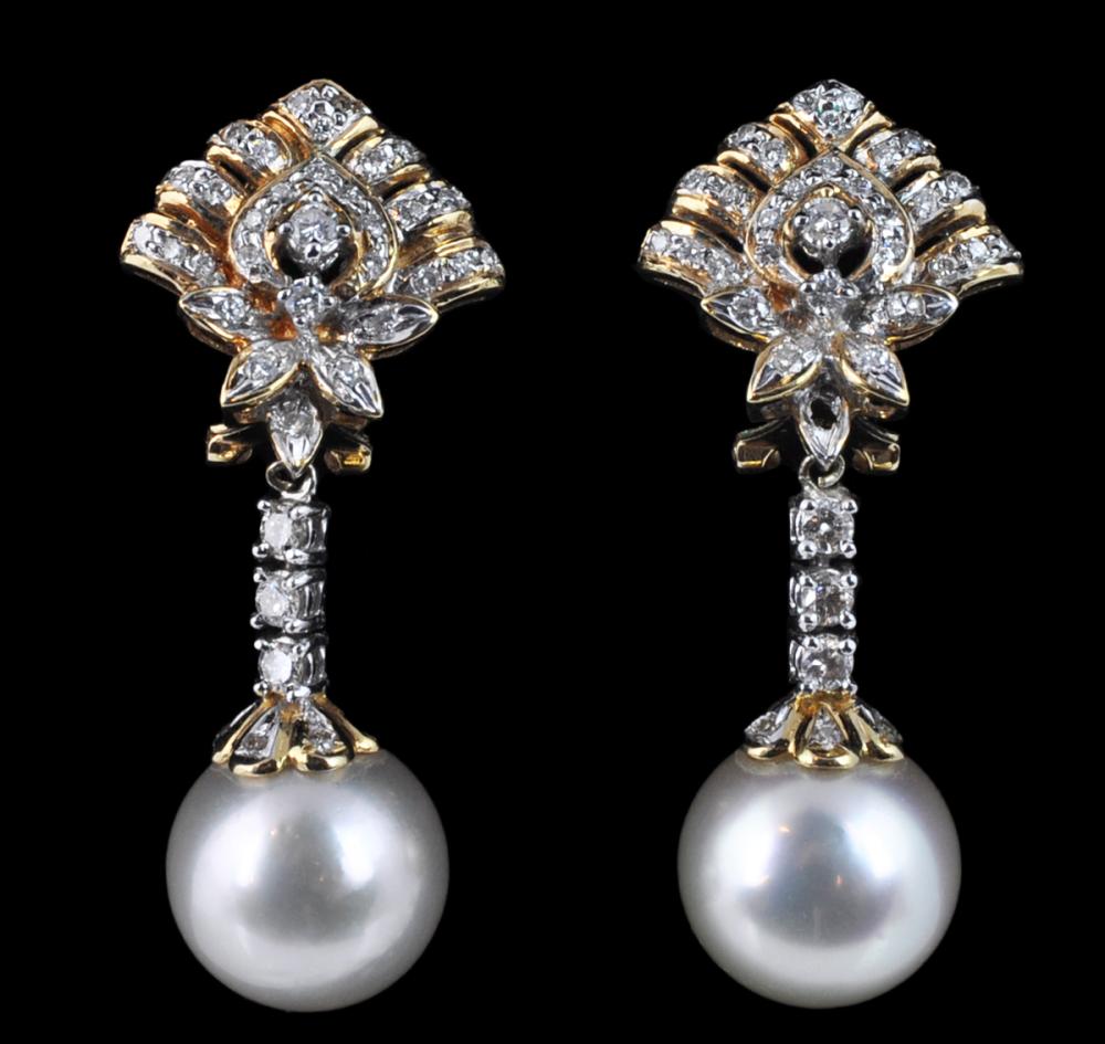 18KT GOLD PEARL DIAMOND ARTICULATED 337eb9