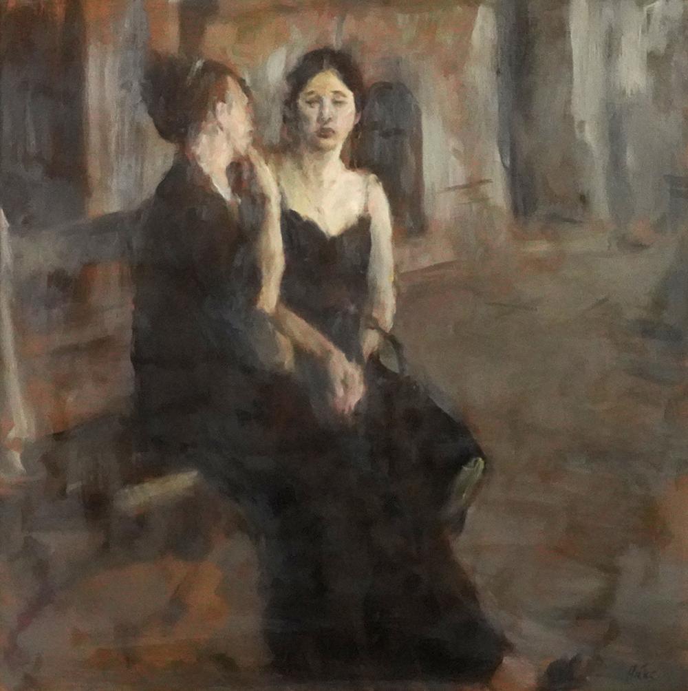 RON HICKS 'THE DISCUSSION' OIL