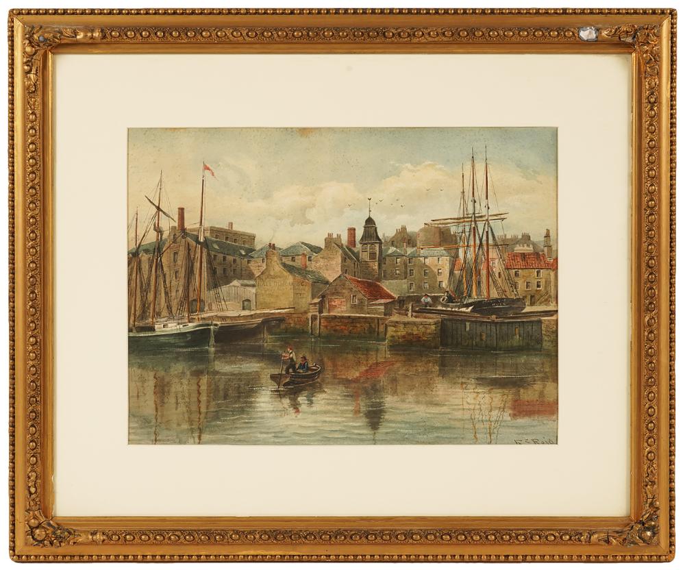 SIGNED CONTINENTAL 19TH C WATERFRONT 337efc