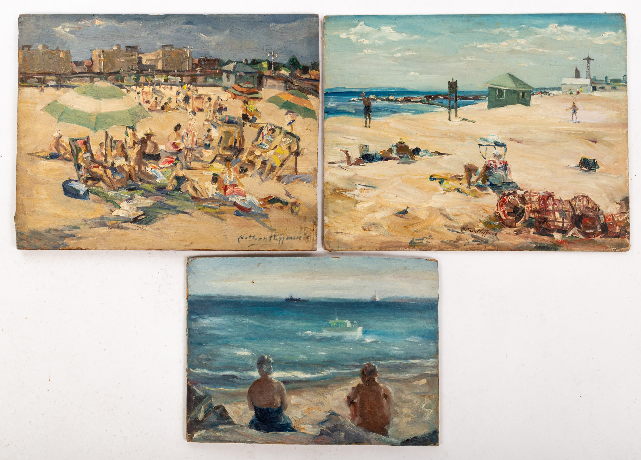 NATHAN HOFFMAN. THREE BEACH SCENES,