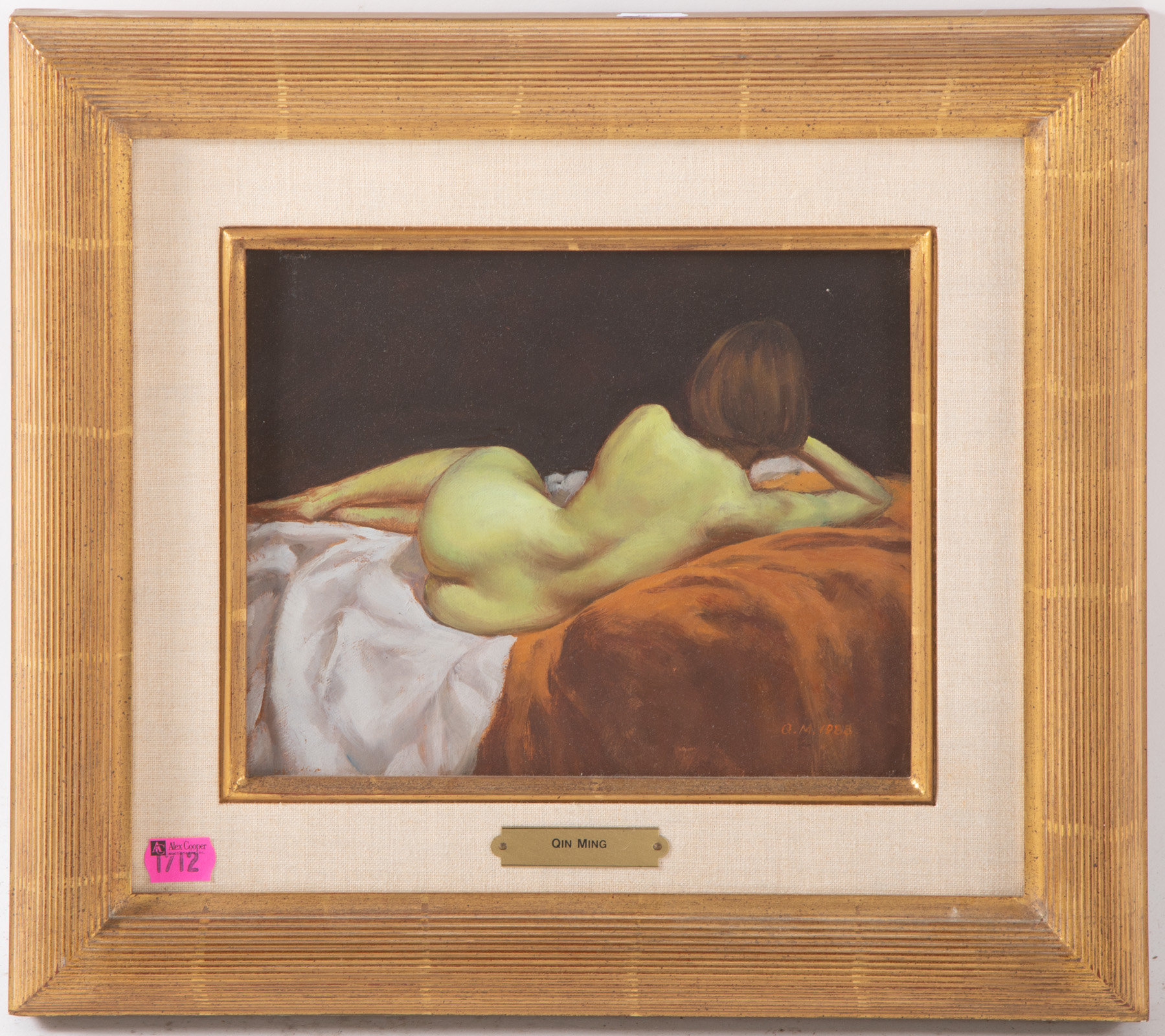 QIN MING. FEMALE NUDE LYING ON A BED,