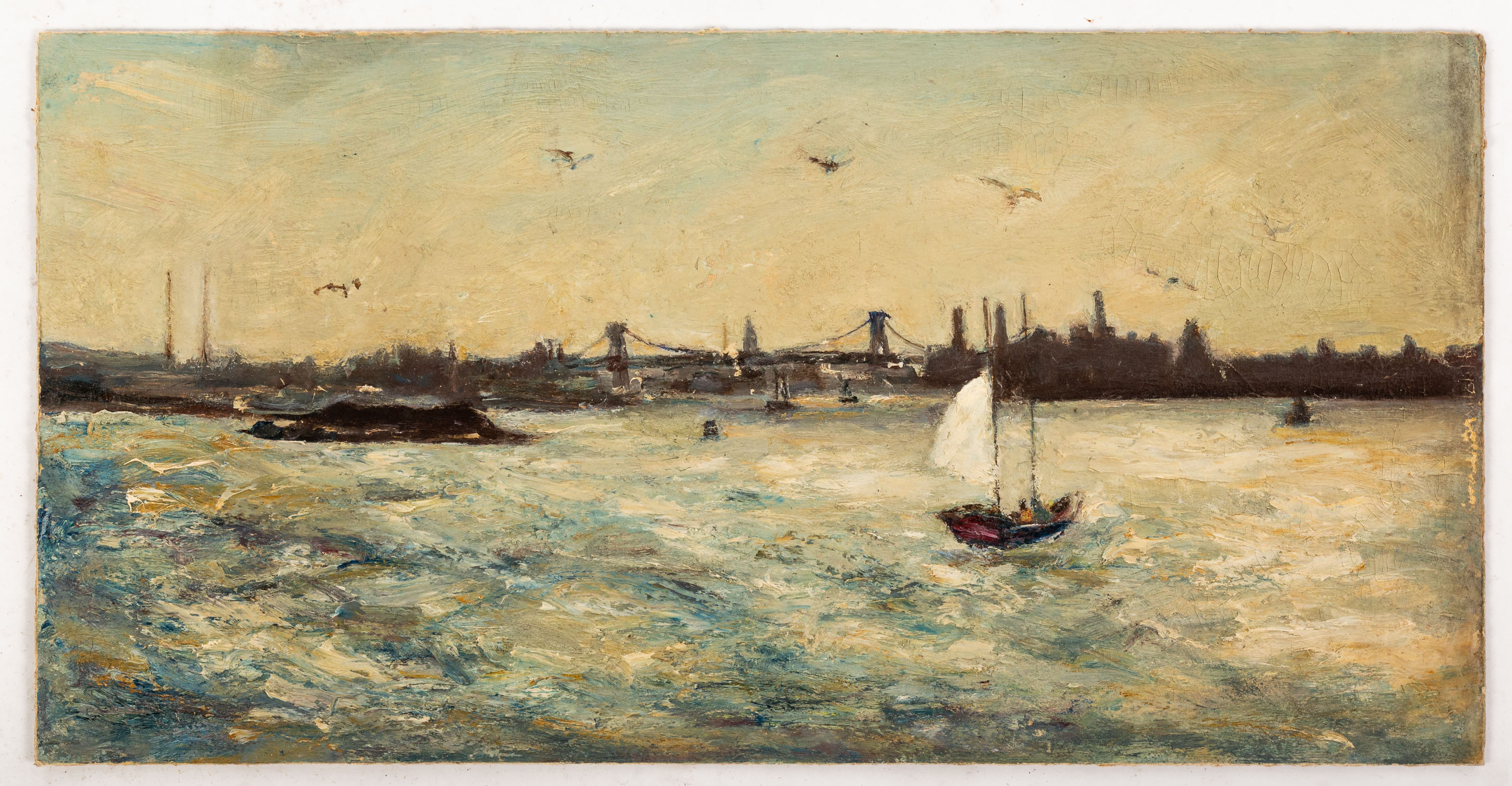 NATHAN HOFFMAN. "EAST RIVER," OIL