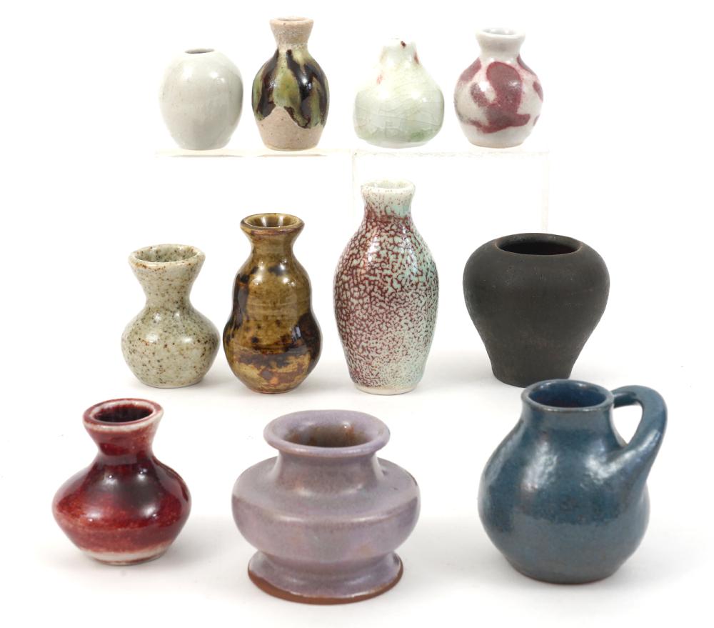 11 MINIATURE VASES BY ERNST & ALMA