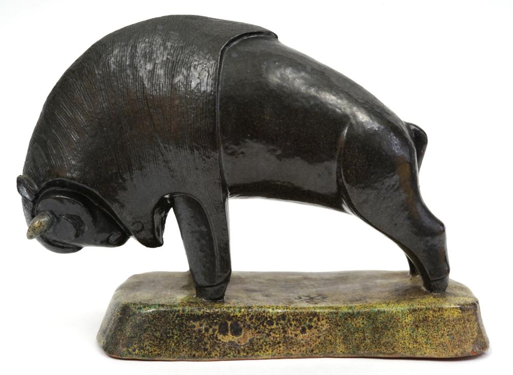 JARKO ZAVI CERAMIC BULL SCULPTURE 337fca