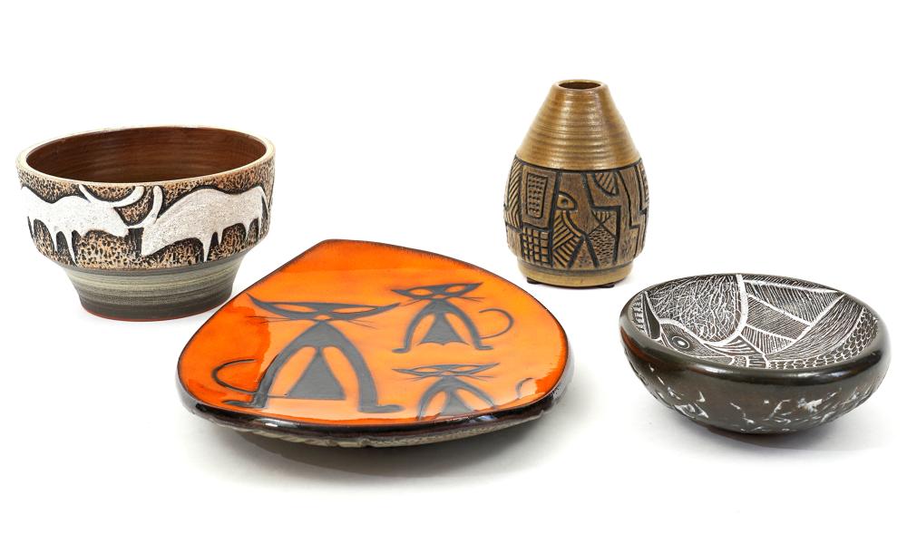 GROUPING OF 4 CERAMICS BY LUBA