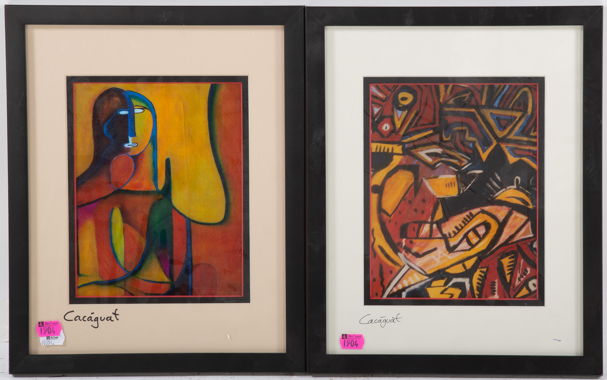 CACAGUAT TWO FRAMED ABSTRACTS  33819d