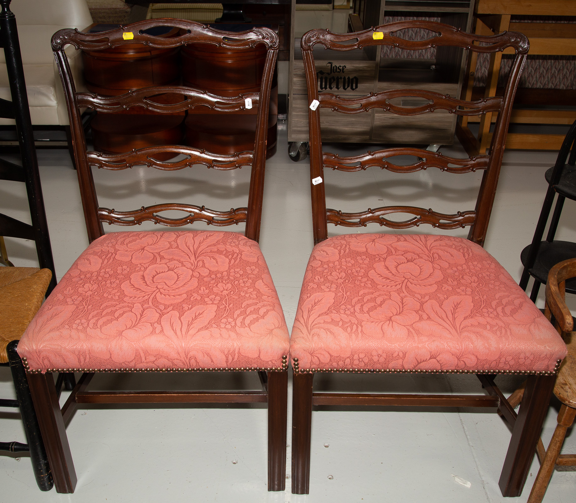 A PAIR OF CHIPPENDALE STYLE MAHOGANY