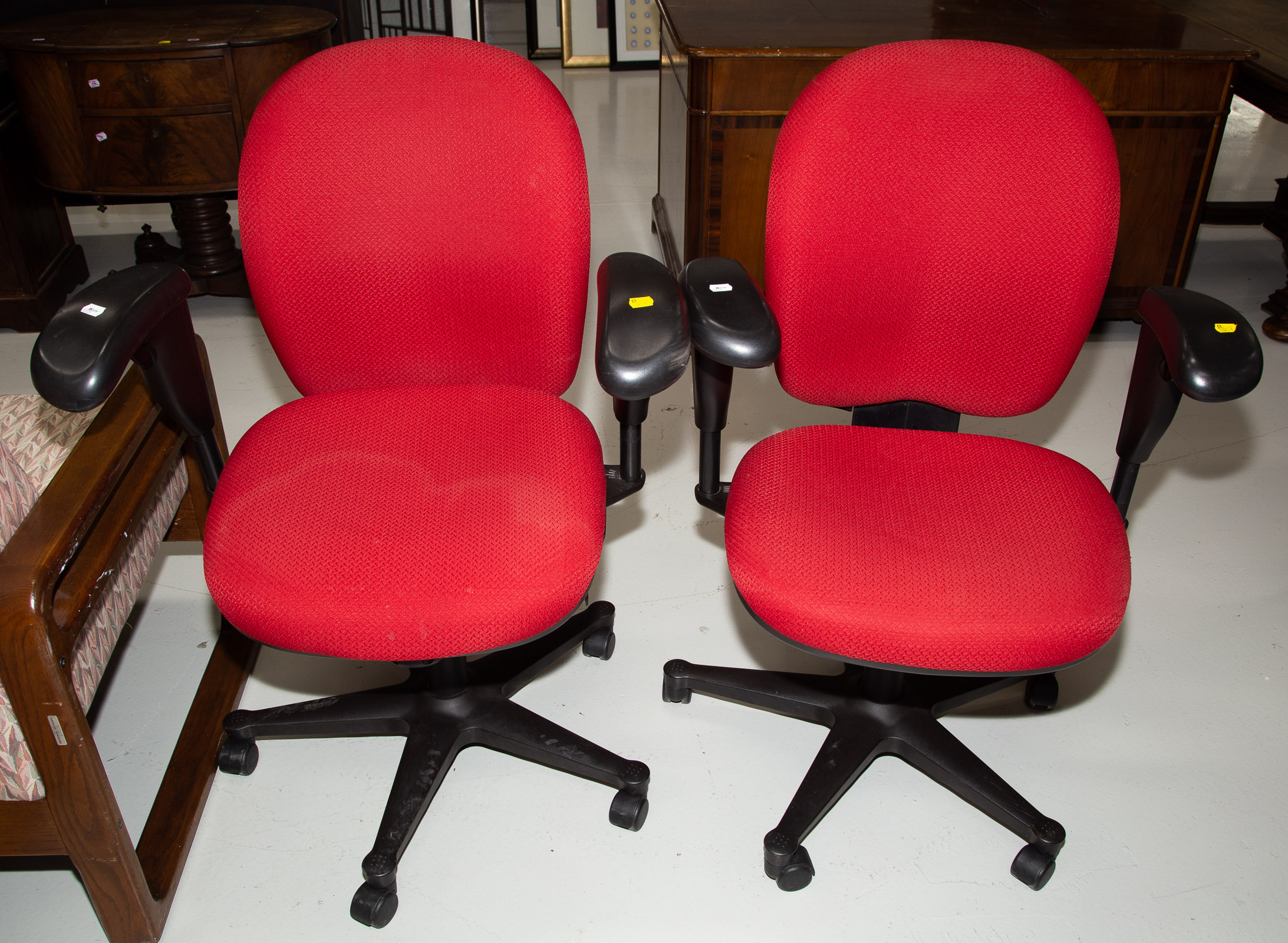 TWO OFFICE CHAIRS .