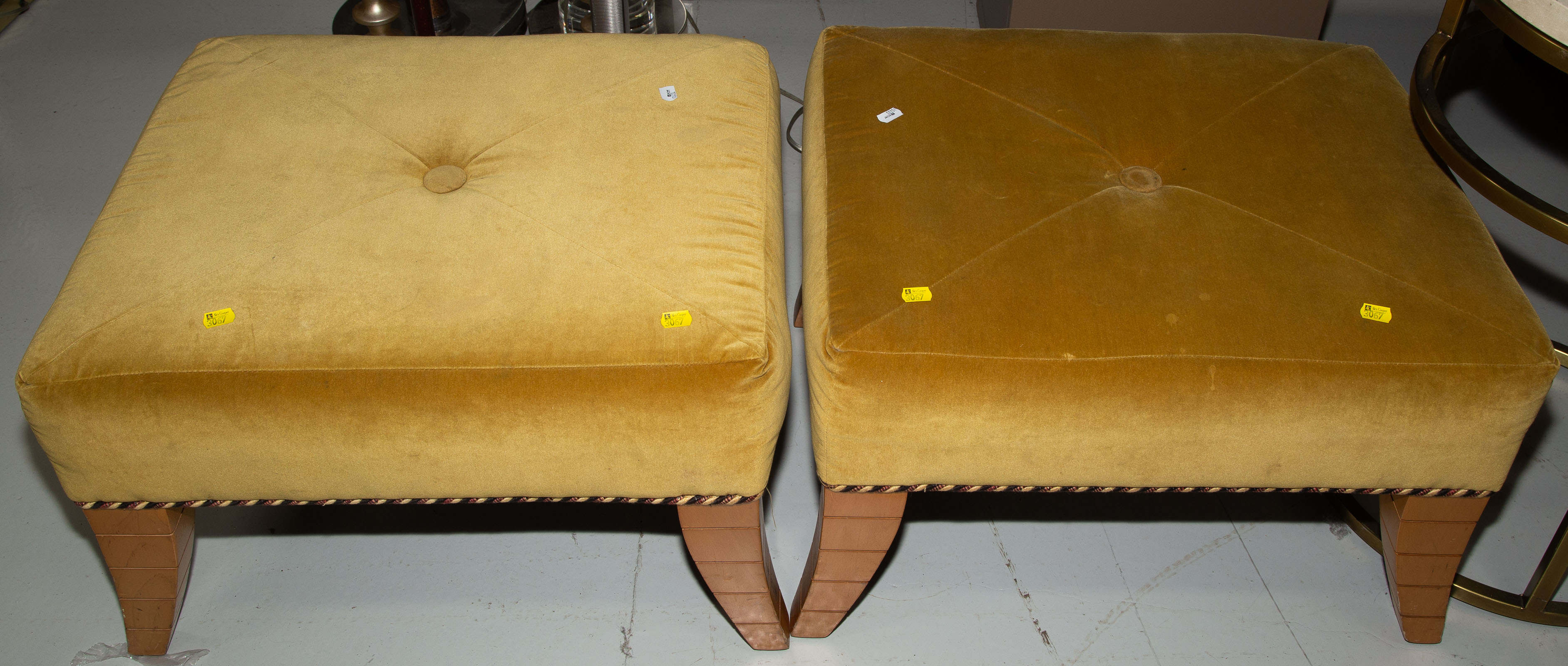 A PAIR OF CONTEMPORARY STYLE OTTOMANS