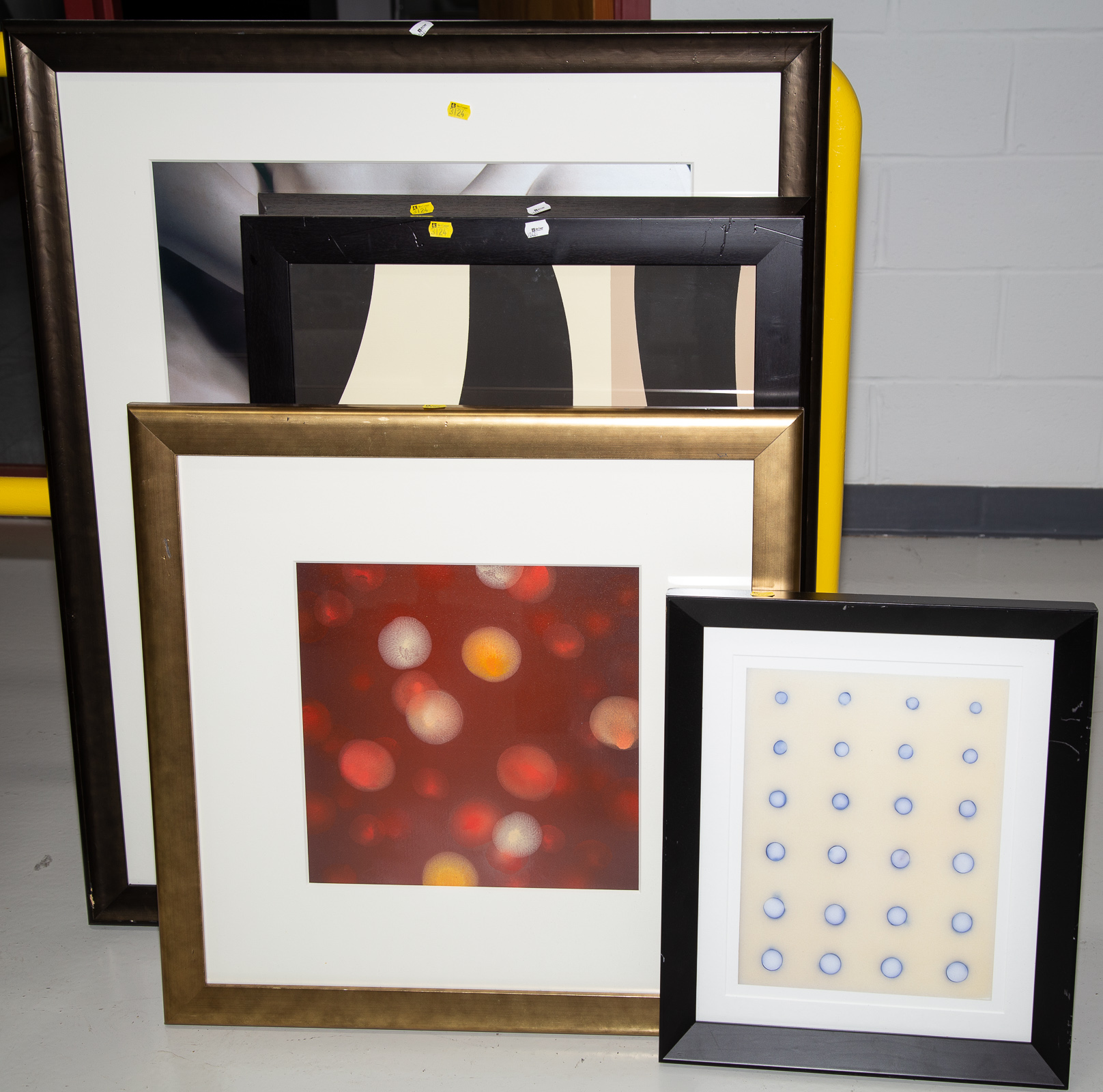 SIX FRAMED ARTWORKS Includes abstract