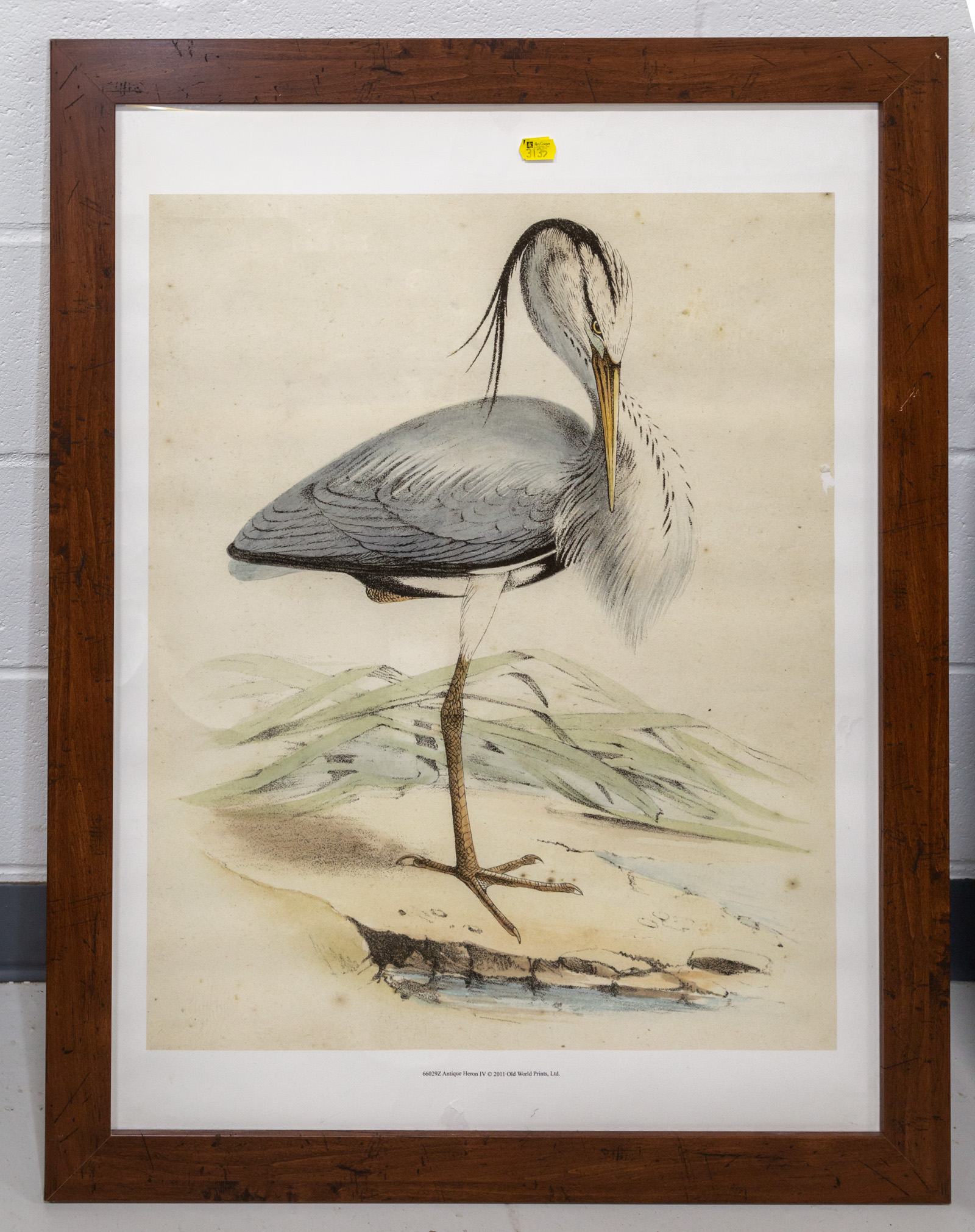 FRAMED REPRODUCTION PRINT OF HERON