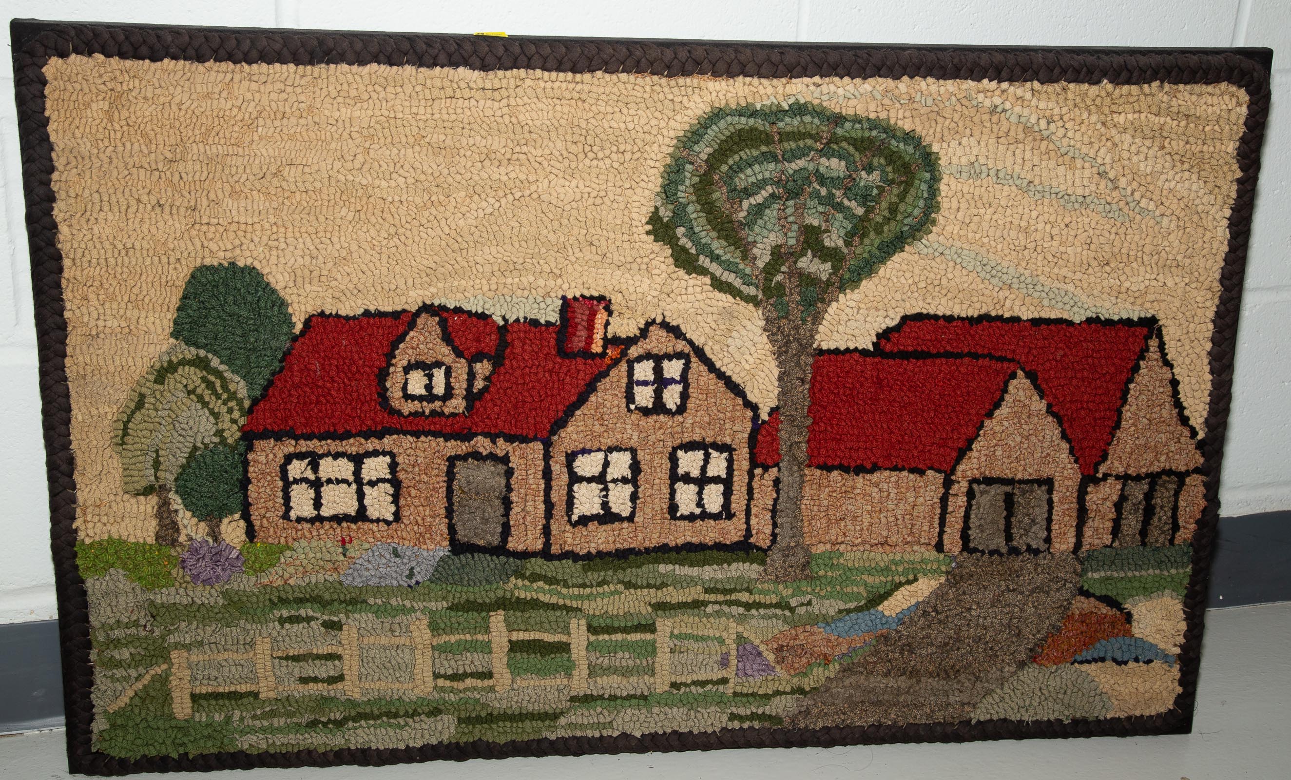 AMERICAN PICTORIAL HOOKED RUG  3382ff