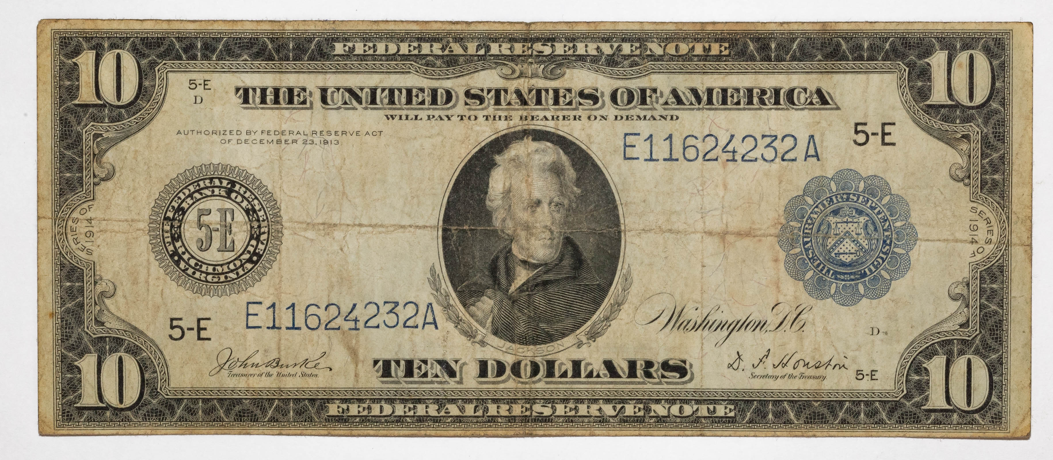  10 FEDERAL RESERVE NOTE 1914 FR 922 338316