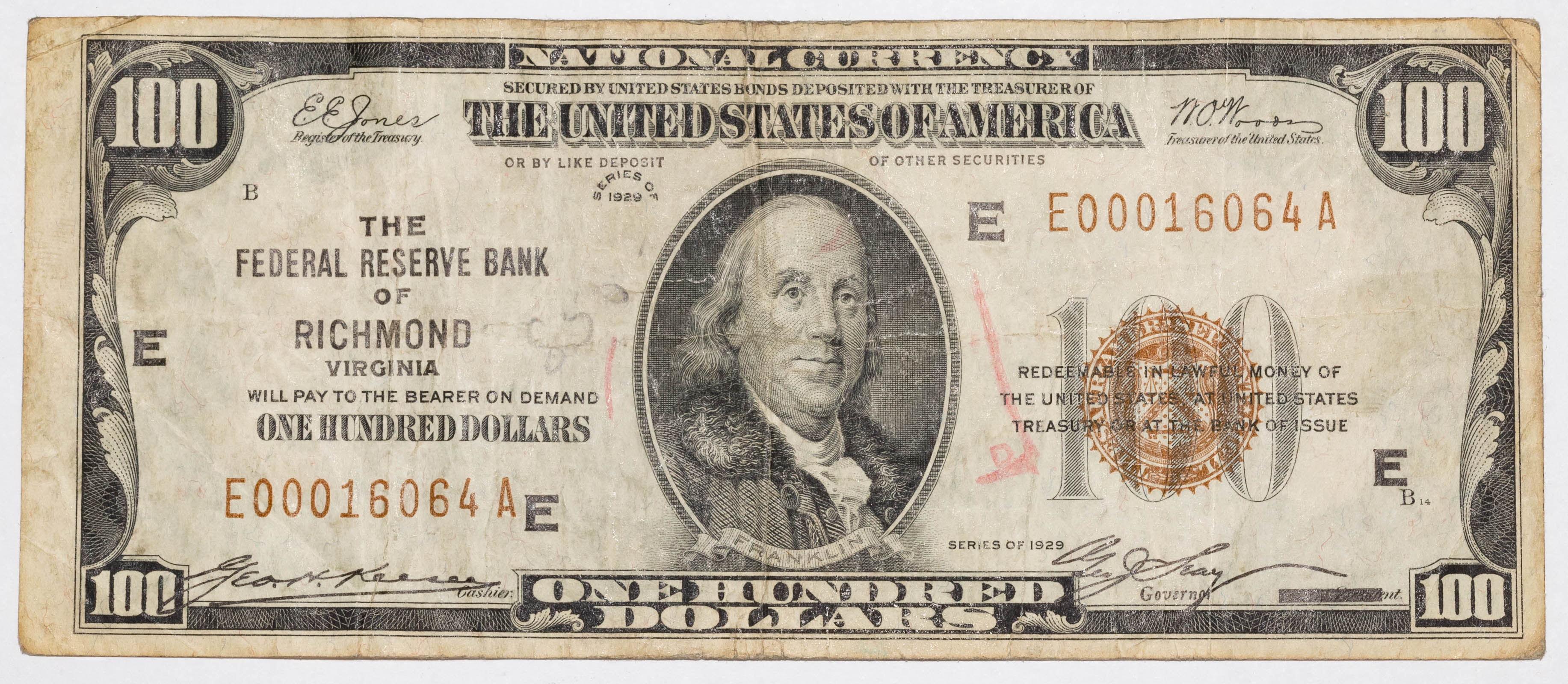 1929 100 FEDERAL RESERVE BANK 338317